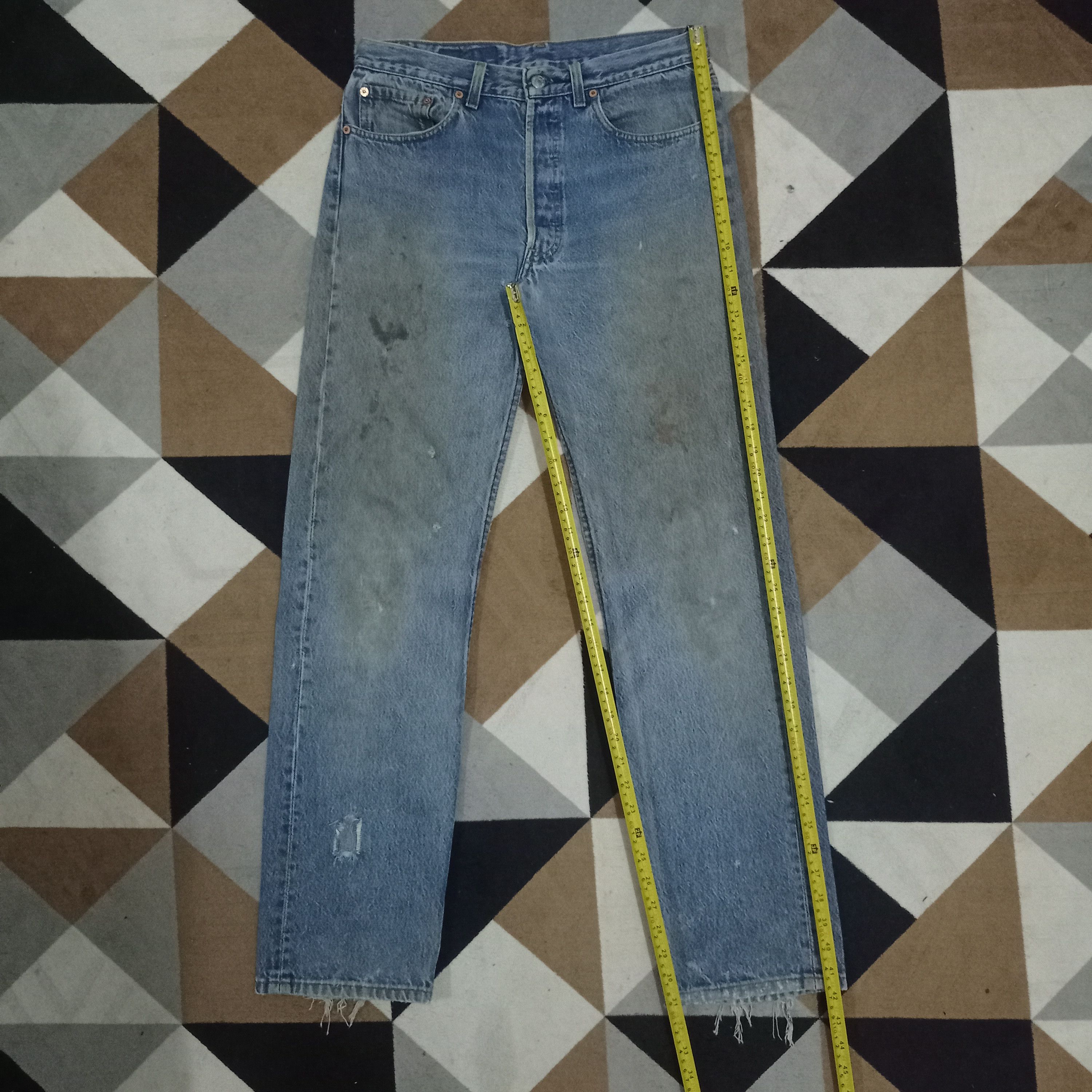 Levi's Vintage 80s Levis 501 Distressed Loose Style Thrashed Jeans Size US 31 - 16 Thumbnail
