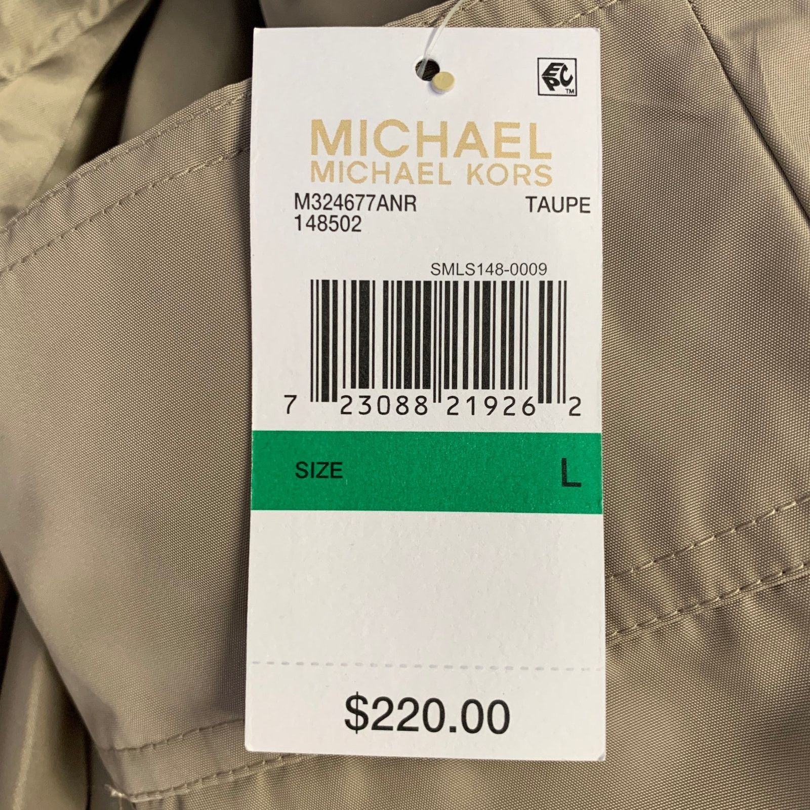 Michael Kors MICHAEL by MICHAEL KORS Size L Beige Polyester Hooded Jacket Size L / US 10 / IT 46 - 8 Thumbnail
