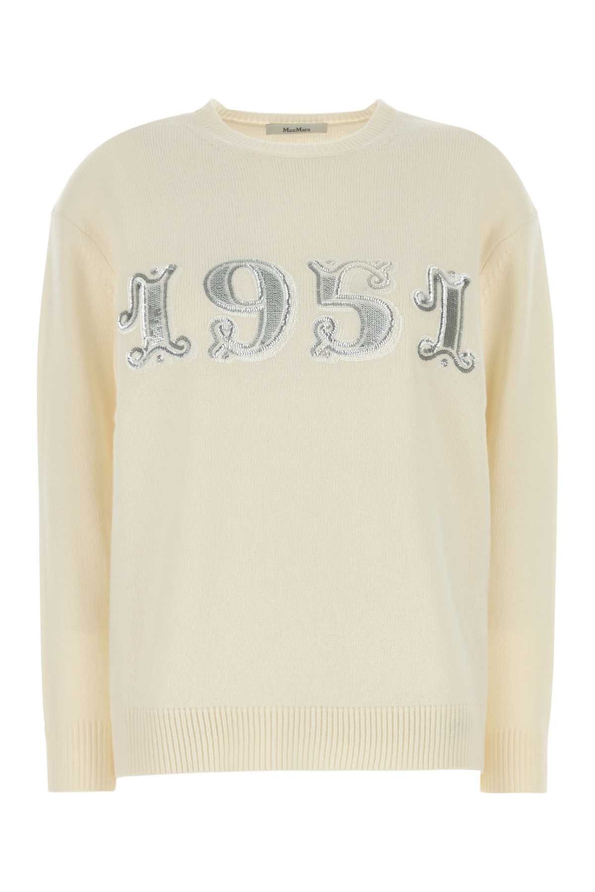Max Mara Ivory Wool Blend Plata Sweater Size S / US 4 / IT 40 - 1 Thumbnail