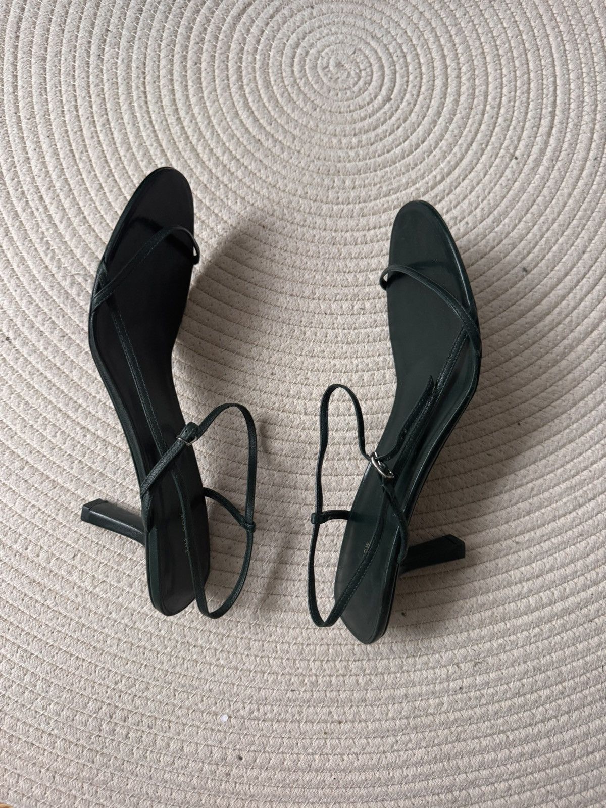 The Row new THE ROW Bare dark forest green minimalist heel sandal 39 Size US 8.5 / IT 38.5 - 2 Thumbnail