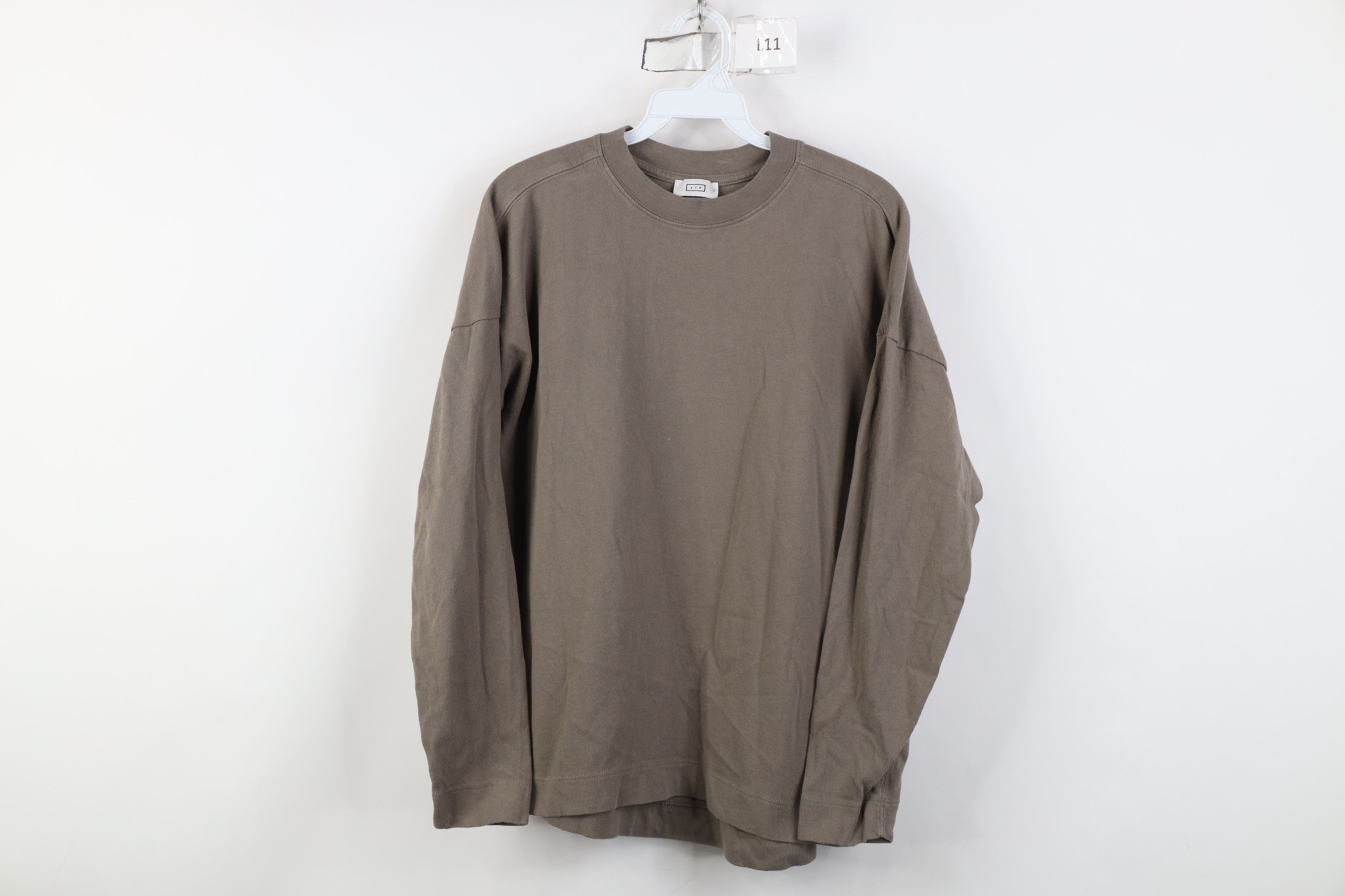 Vintage AYR All Year Round Ribbed Knit Long Sleeve T-Shirt Beige Size US S / EU 44-46 / 1 - 1 Thumbnail