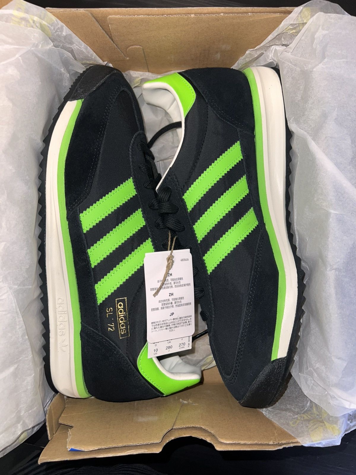 Adidas Adidas SL72 RS Black Solar Green Size 10 Size US 10 / EU 43 - 12 Thumbnail