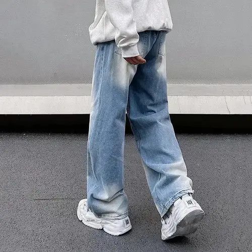 Jean × Vintage Wash Gradient Wide Leg Denim Size US 32 / EU 48 - 4 Thumbnail