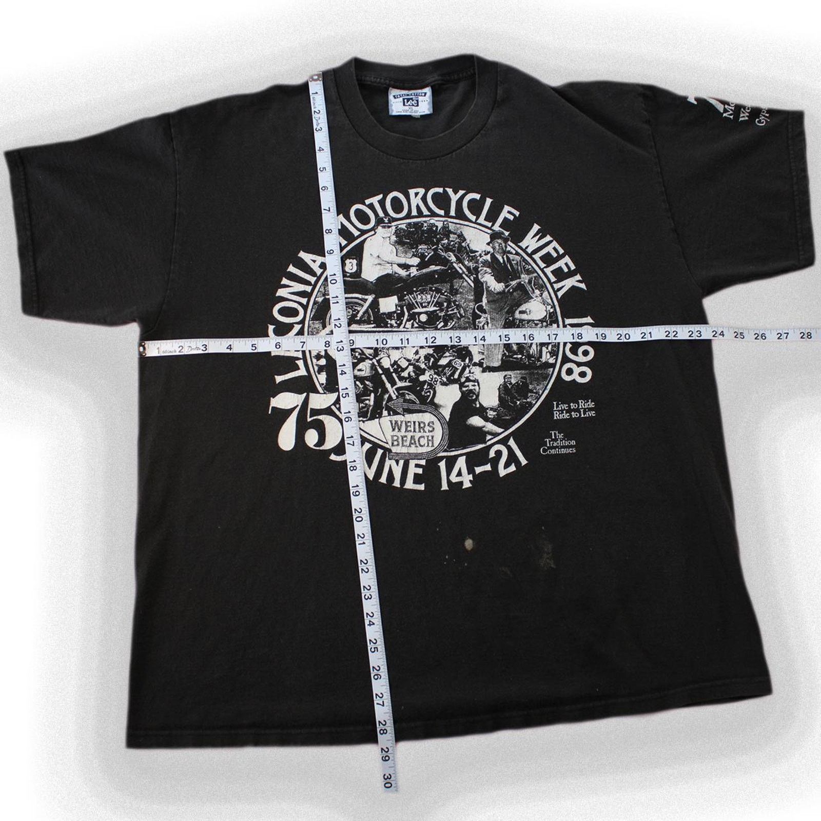 Lee Vintage 90's Black Lee Motorcycle Week Graphic Tee Size US XL / EU 56 / 4 - 3 Thumbnail