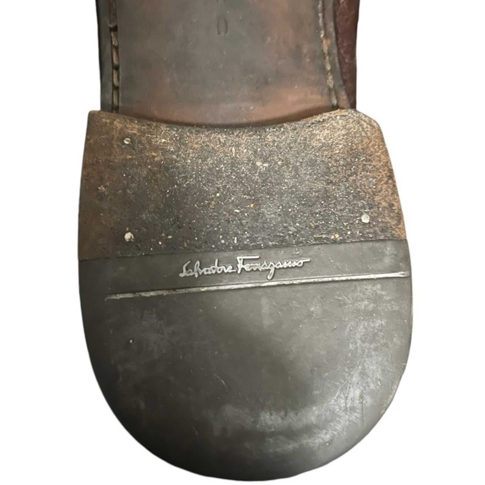 Salvatore Ferragamo SALVATORE FERRAGAMO Twist 12 D Dark Brown Pebble Loafers Size US 12 / EU 45 - 8 Thumbnail