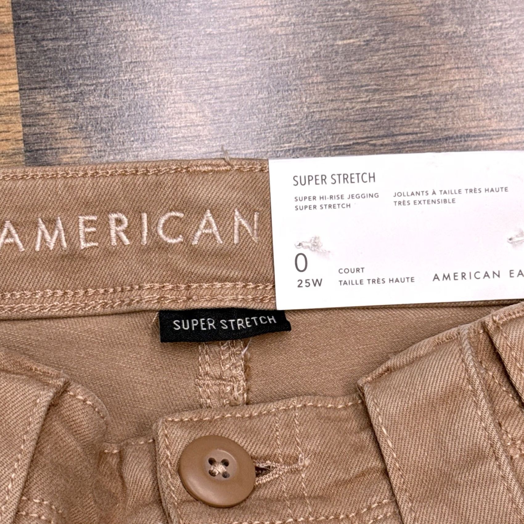 American Eagle Outfitters American Eagle Super Hi Rise Jegging New Tan Cargo Womens 0 Short 25w Size 25" / US 0 / IT 36 - 4 Thumbnail
