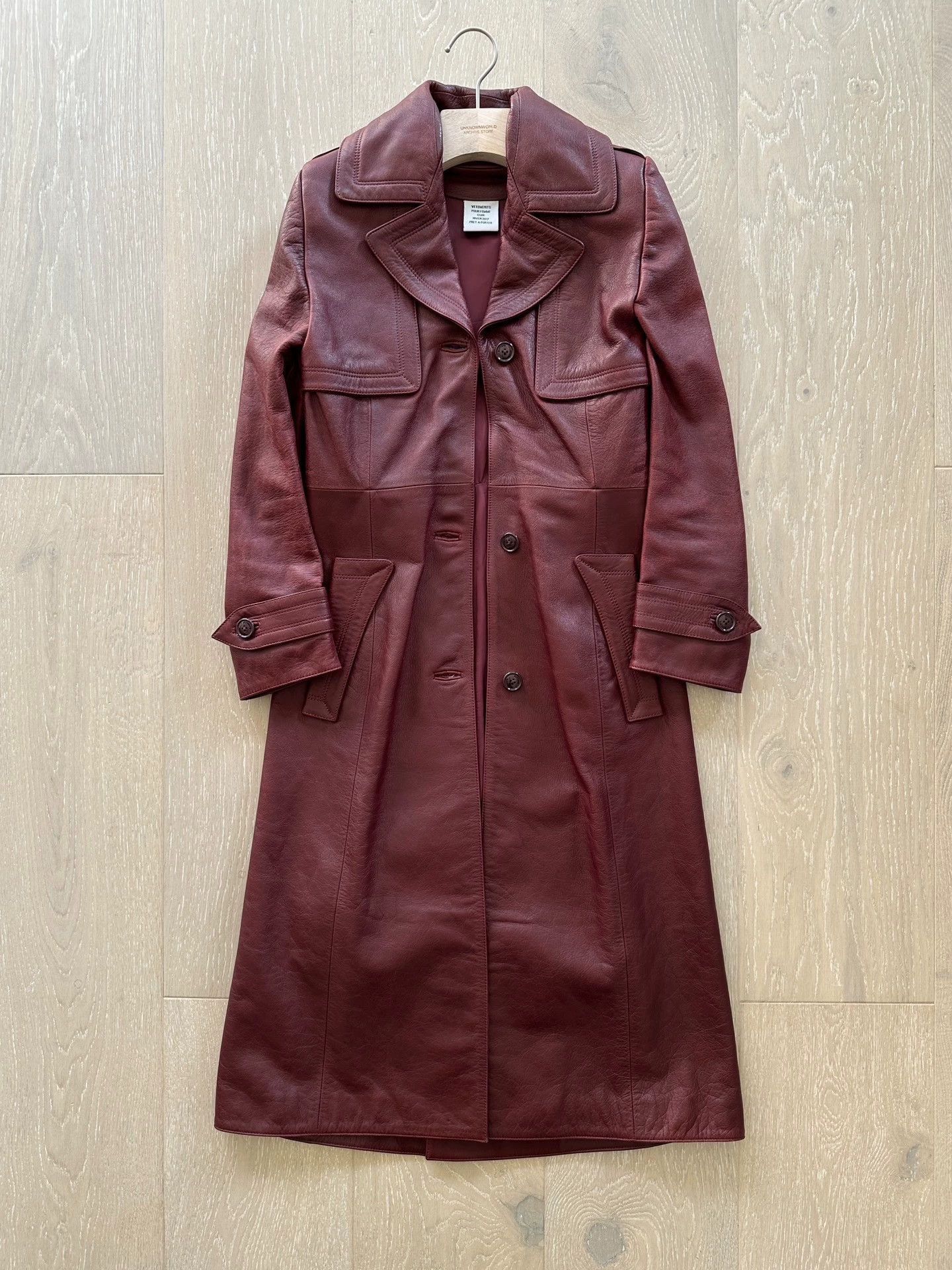 Vetements Red Leather Long Coat - Size S Size US S / EU 44-46 / 1 - 1 Thumbnail