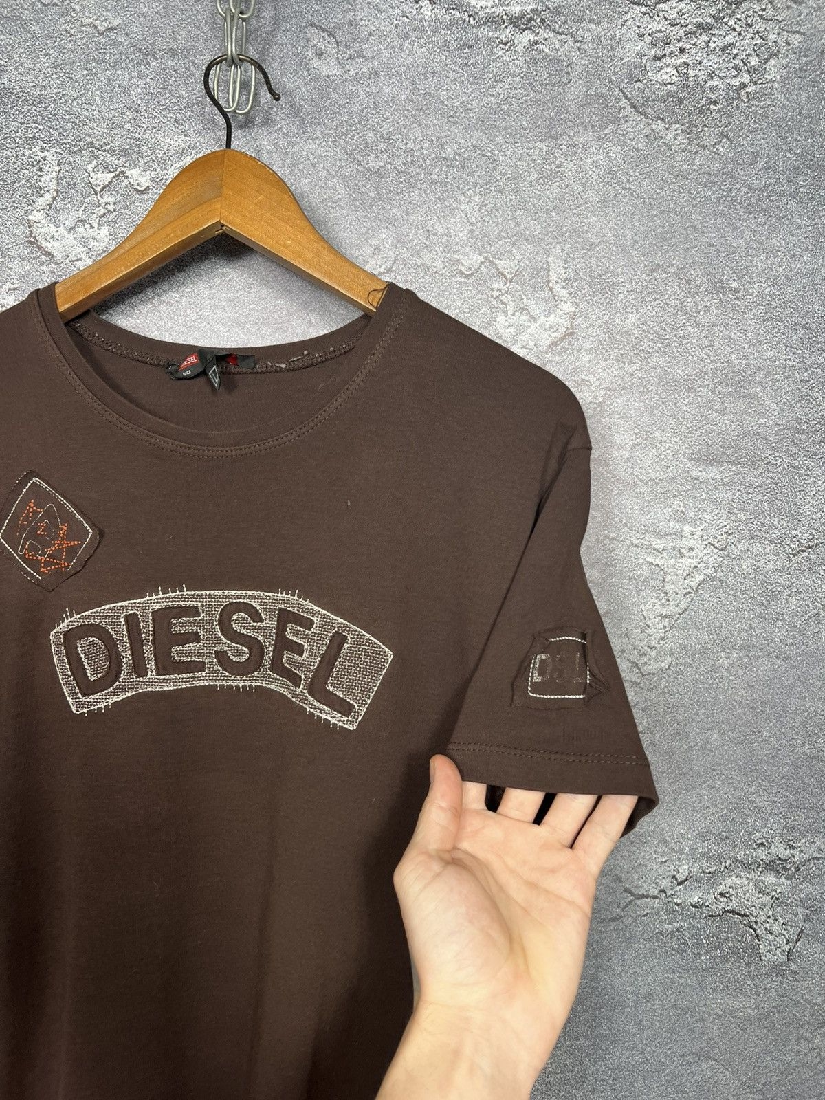 Diesel Vintage Diesel Big Logo Brown T-shirt Tee Size US L / EU 52-54 / 3 - 5 Thumbnail