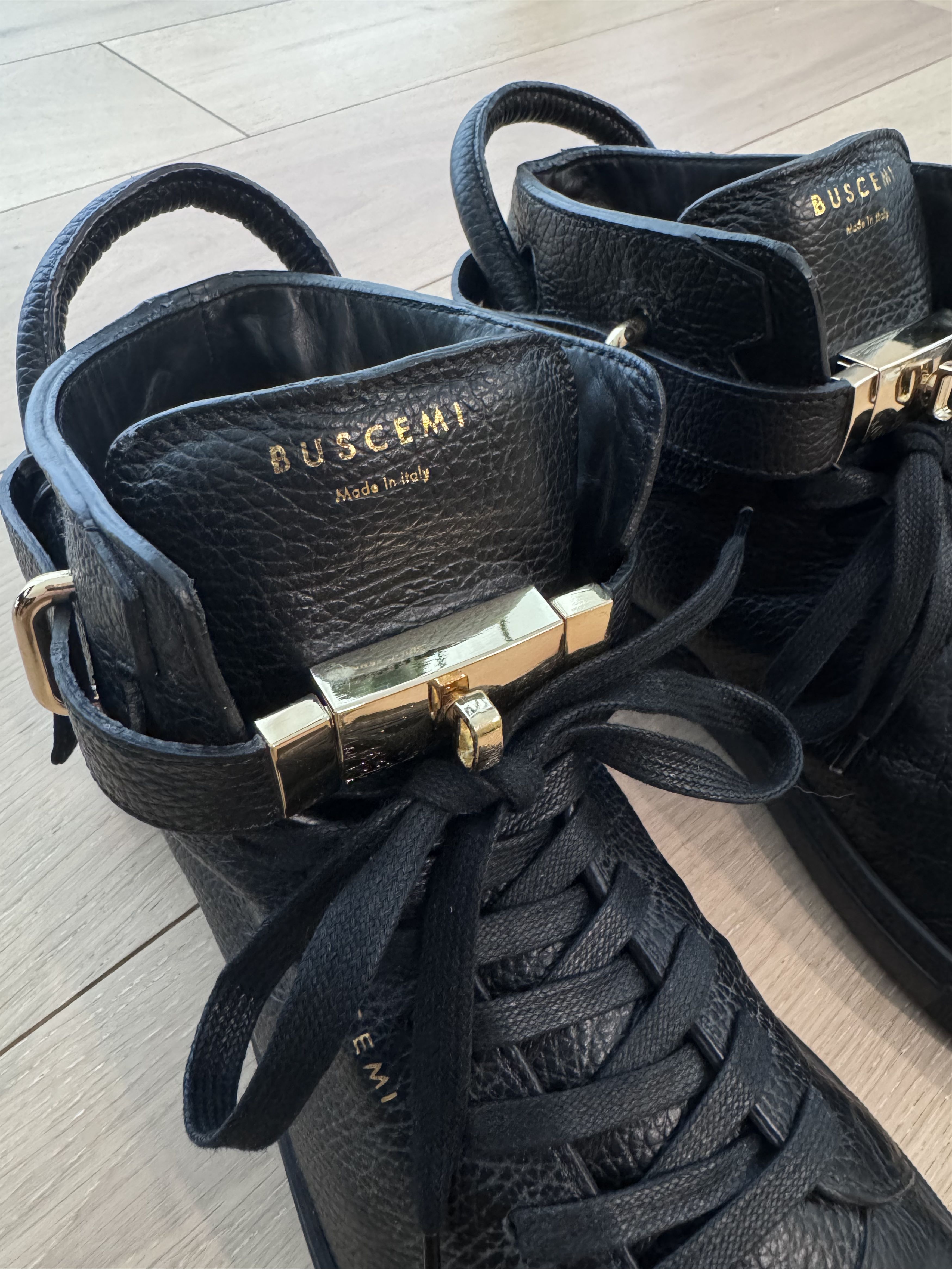 Buscemi Buscemi 100MM Black High Top Sneakers US12 / EU 45 Size US 12 / EU 45 - 10 Thumbnail