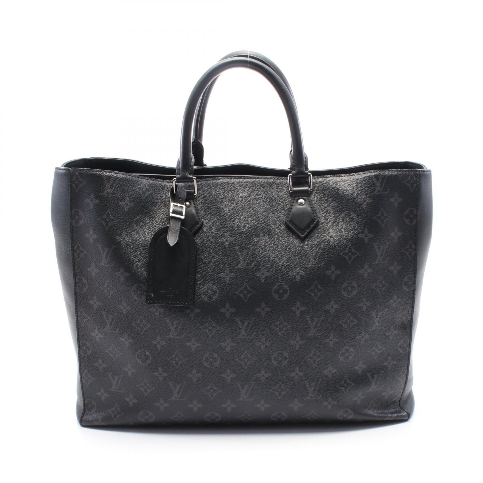 Louis Vuitton Louis Vuitton Grand Sac Monogram Eclipse Leather Tote Bag Canvas Tote Bag M44733 in Black