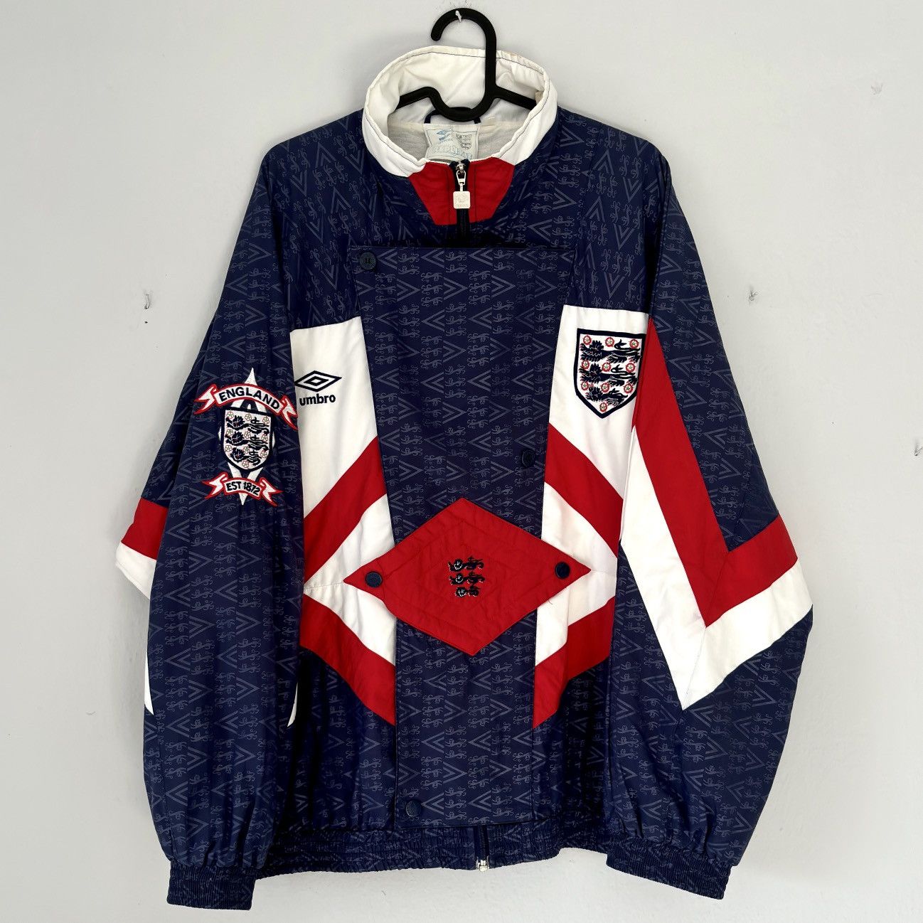 Umbro × Vintage 1990 1992 England National Team Umbro Training Soccer Jacket Size US XL / EU 56 / 4 - 2 Thumbnail