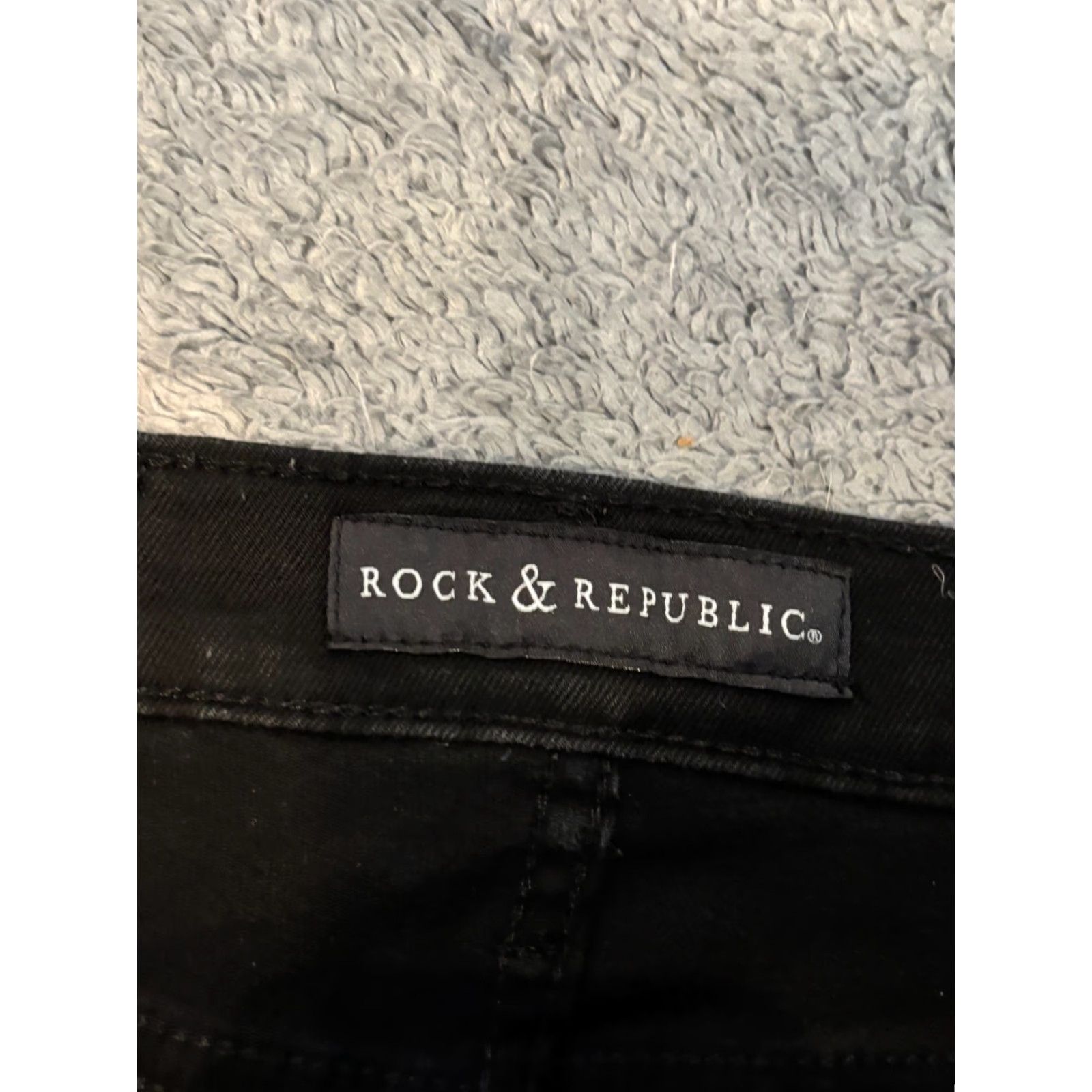 Vintage Rock & Republic Kendall Jeans Womens 6 Black Mid Rise Straight Leg Stretch Size 28" / US 6 / IT 42 - 2 Thumbnail