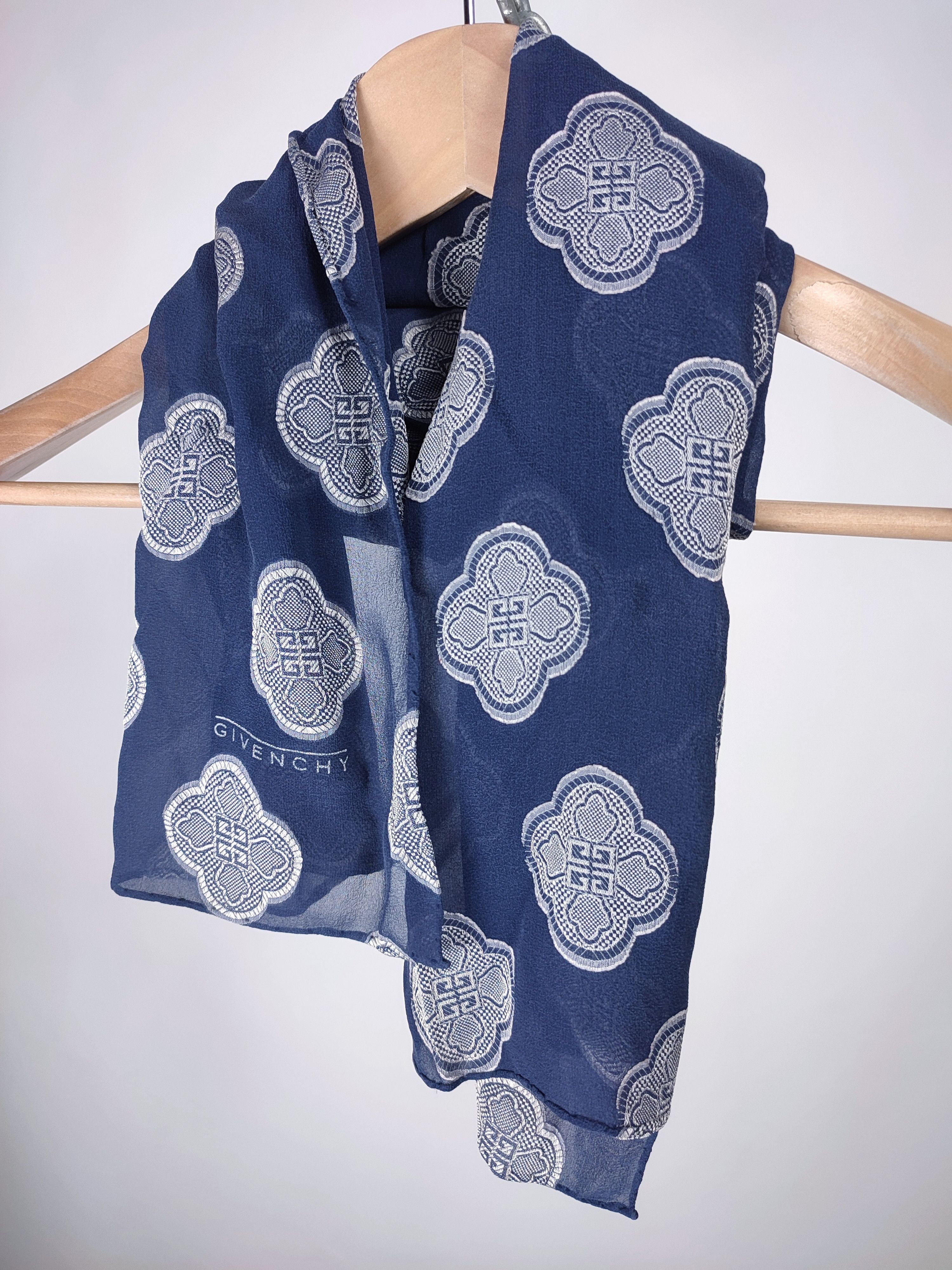 Givenchy Givenchy Logo 4G Monogram Silk Scarf Size ONE SIZE - 8 Thumbnail