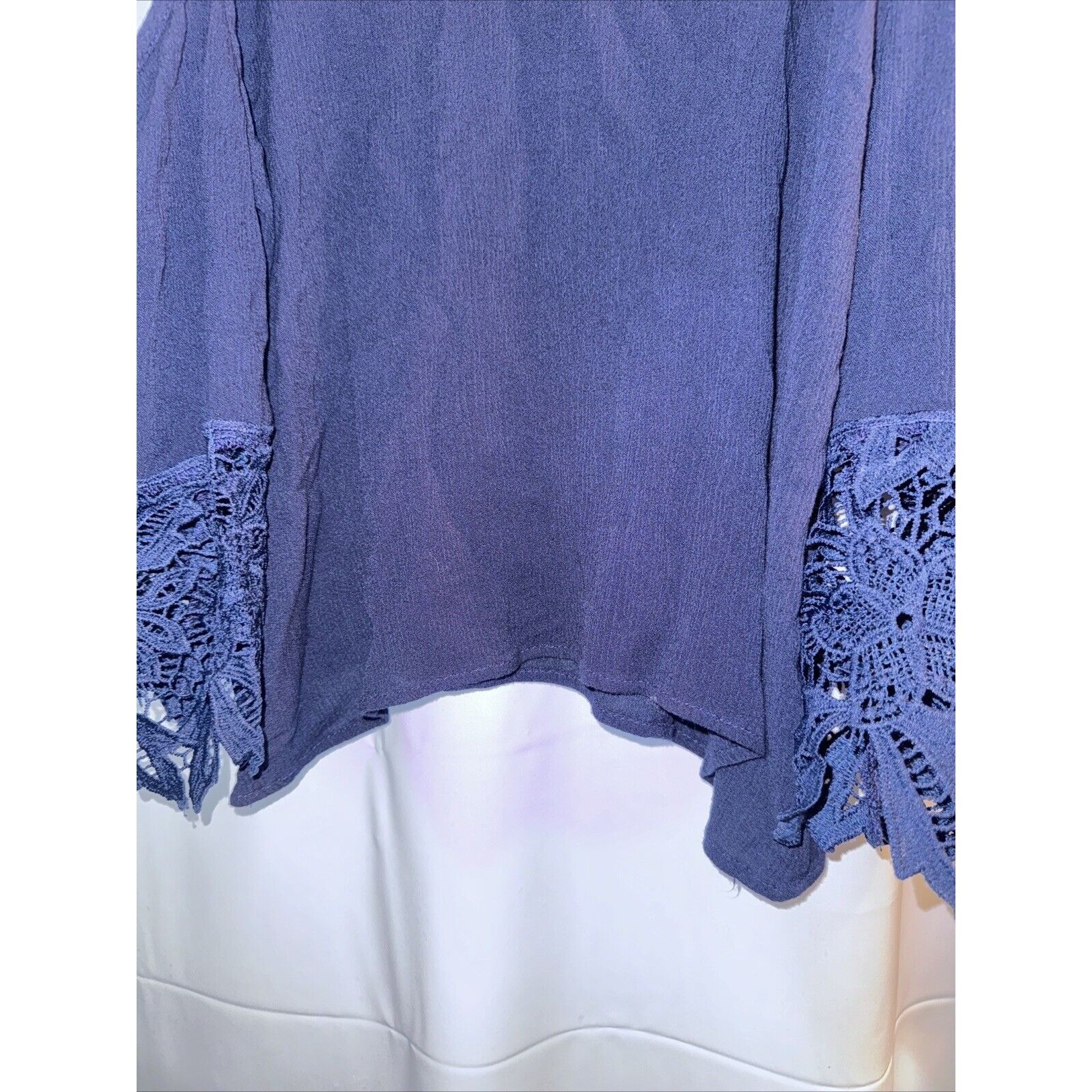Other Agaci Womens Large Blouse Shirt Top Blue Cold Shoulder Pullo Size L / US 10 / IT 46 - 10 Thumbnail