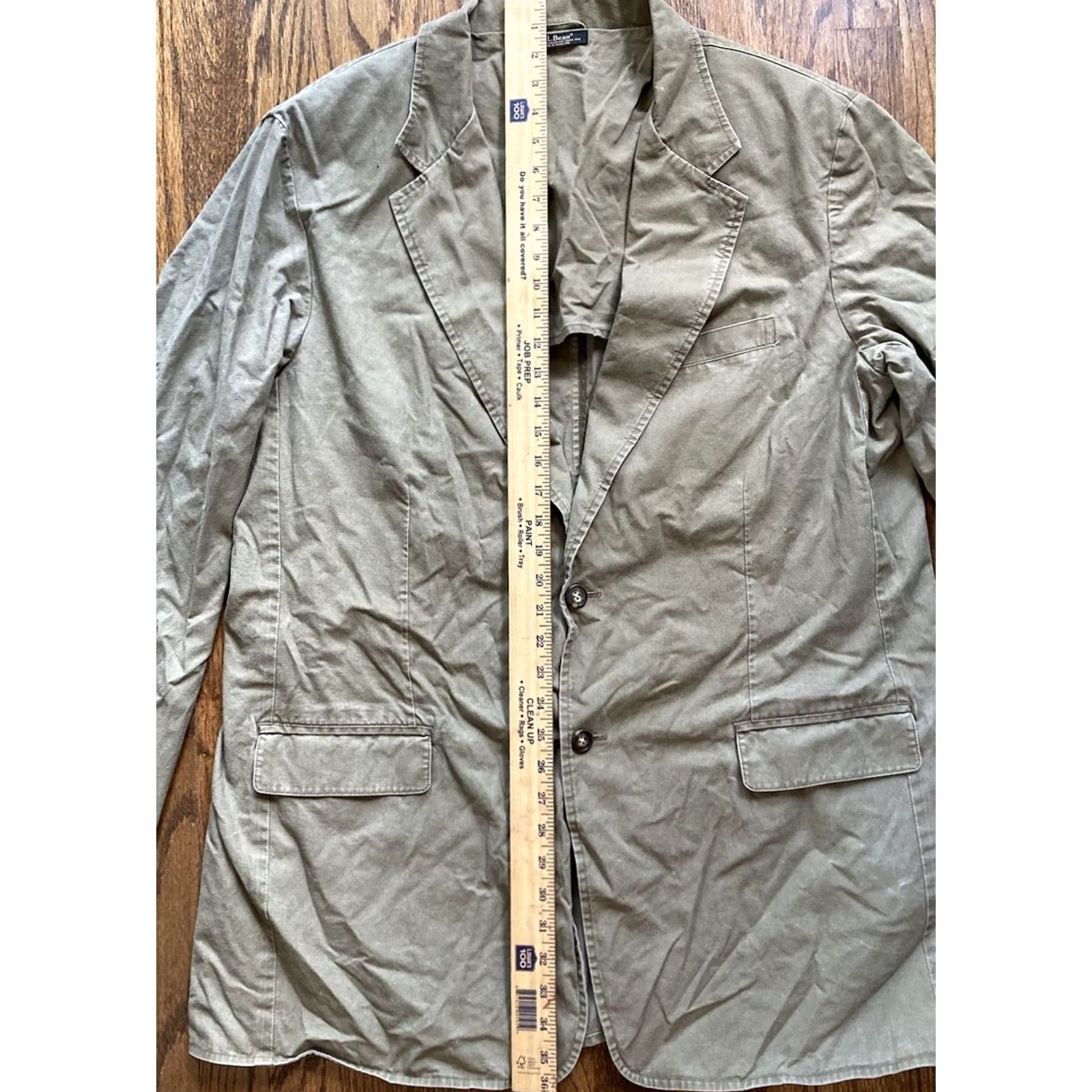 Vintage VINTAGE LL Bean Jacket Mens Size 48 Tall Safari Field Blazer Green Sport Coat Cotton Size 48R - 6 Thumbnail