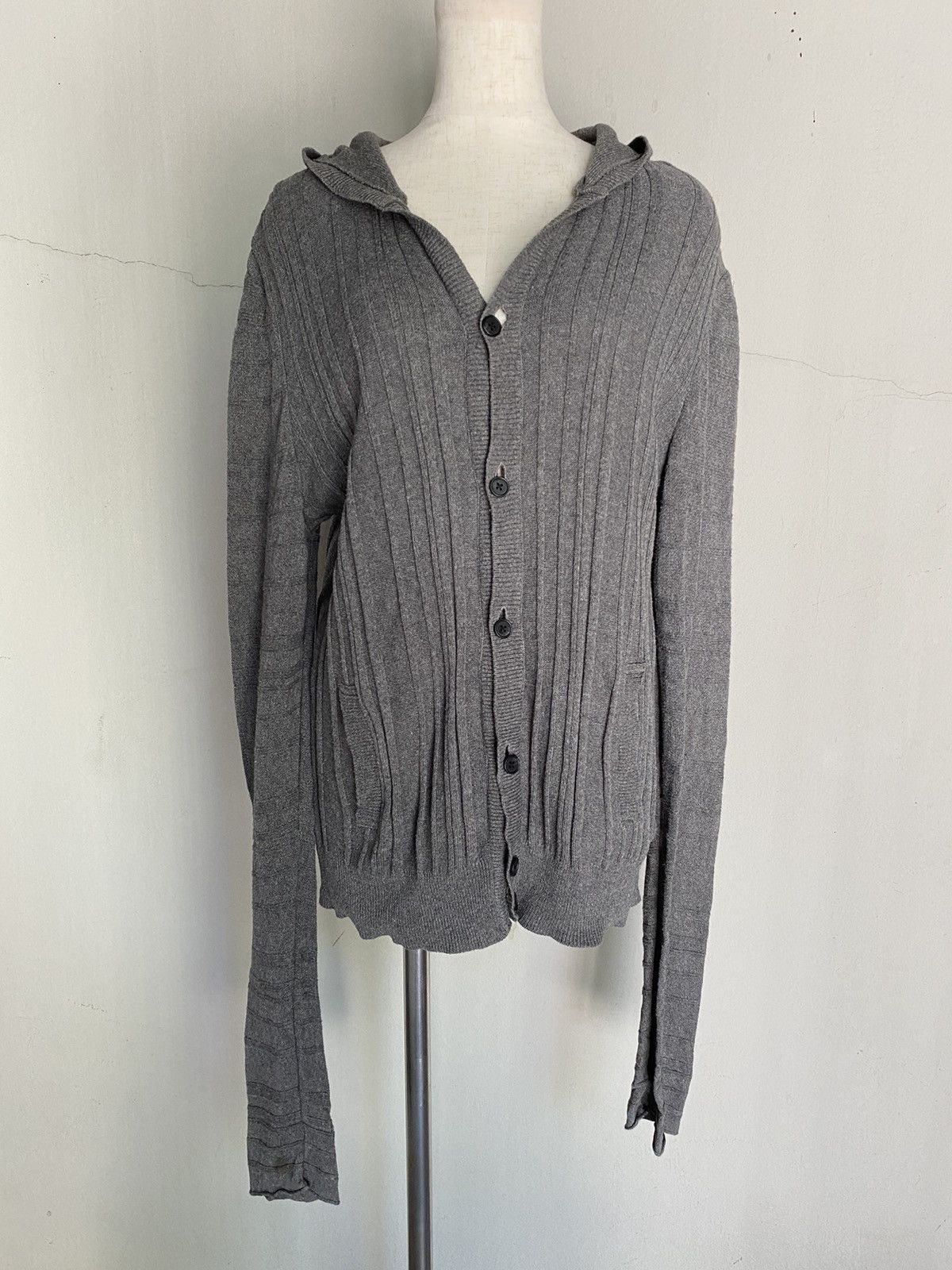 Neil Barrett BLACKBARRETT By Neil Barrett Dark Gray Knit Hoodie Cardigan Size US M / EU 48-50 / 2 - 20 Thumbnail