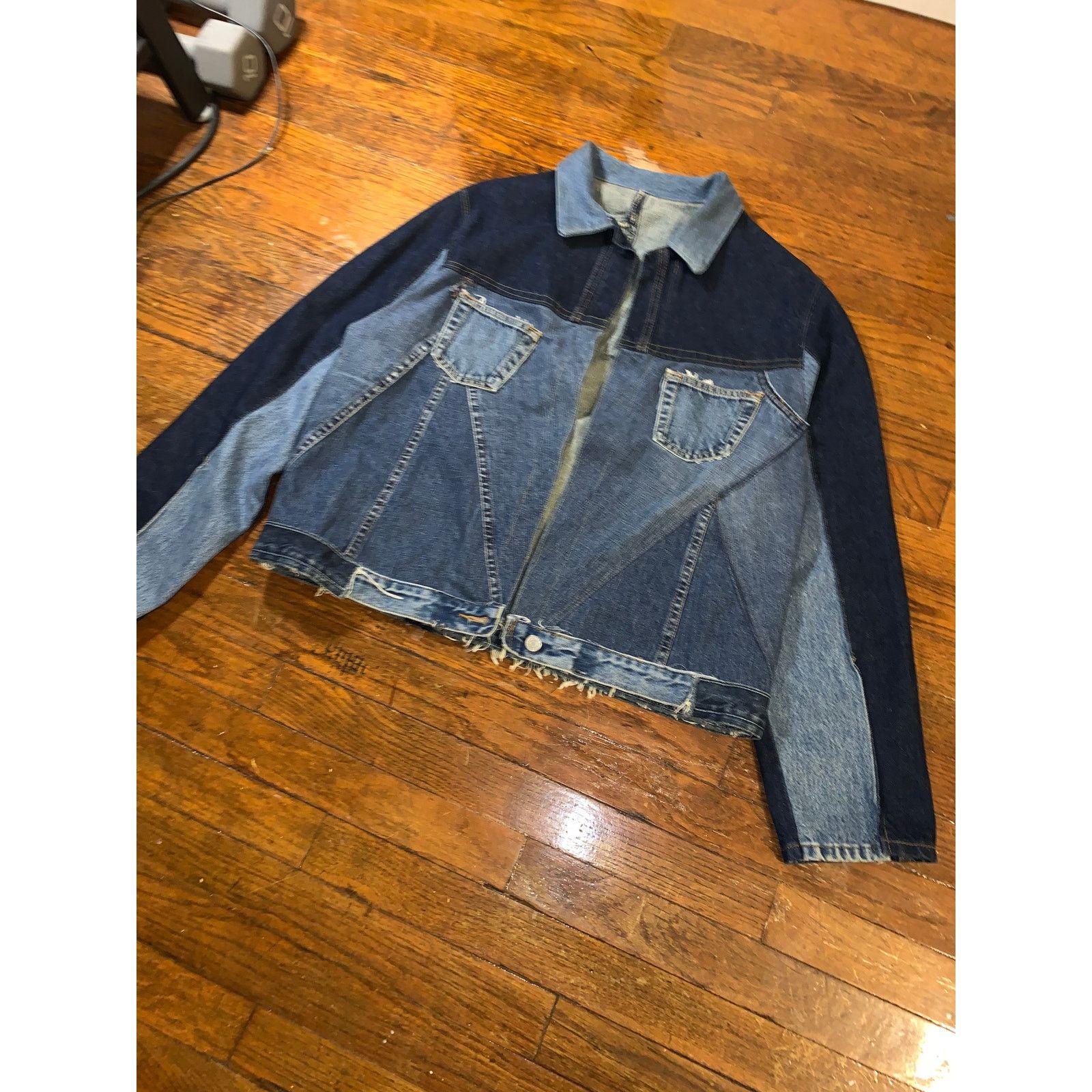 Brooklyn Xpress Reworked Patchwork Denim Jacket Y2K Upcycled Women’s Small Size S / US 4 / IT 40 - 3 Thumbnail