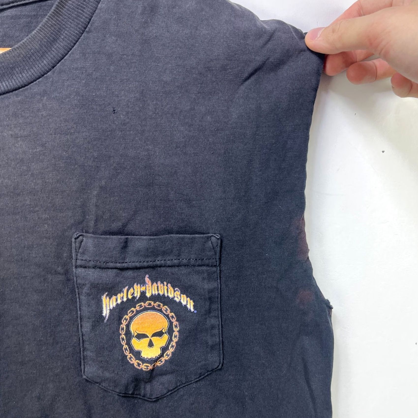 Harley Davidson VINTAGE Harley-Davidson Sleeveless Skull Shirt Large Mens T-Shirt Black Cotton US 90s Western Outdoor Pattern: Solid Size US L / EU 52-54 / 3 - 3 Thumbnail