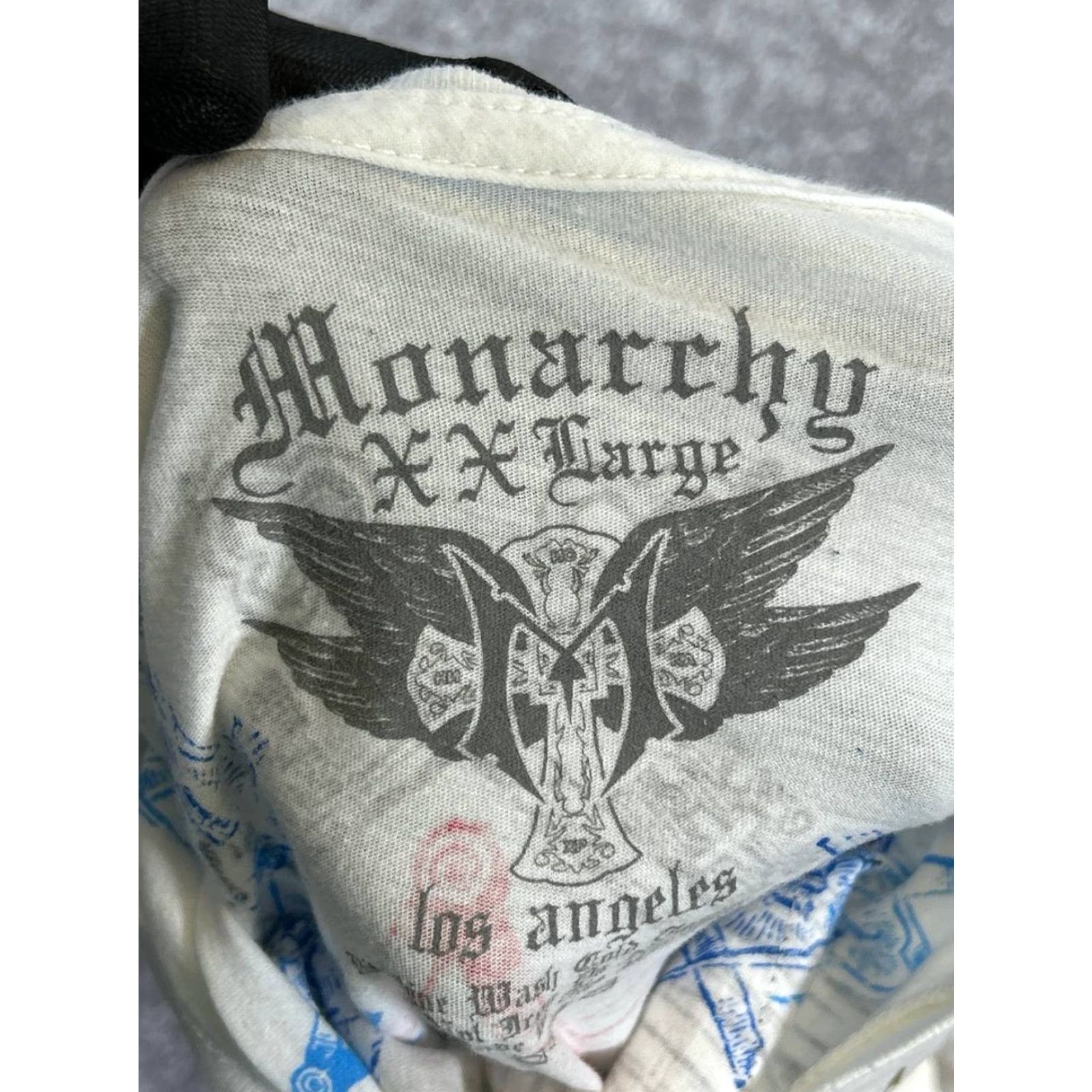 Vintage VINTAGE Monarchy Shirt Mens 2XL White Blue Yellow Cotton Crew Neck Short Sleeve Angels 90s Size US XXL / EU 58 / 5 - 3 Thumbnail