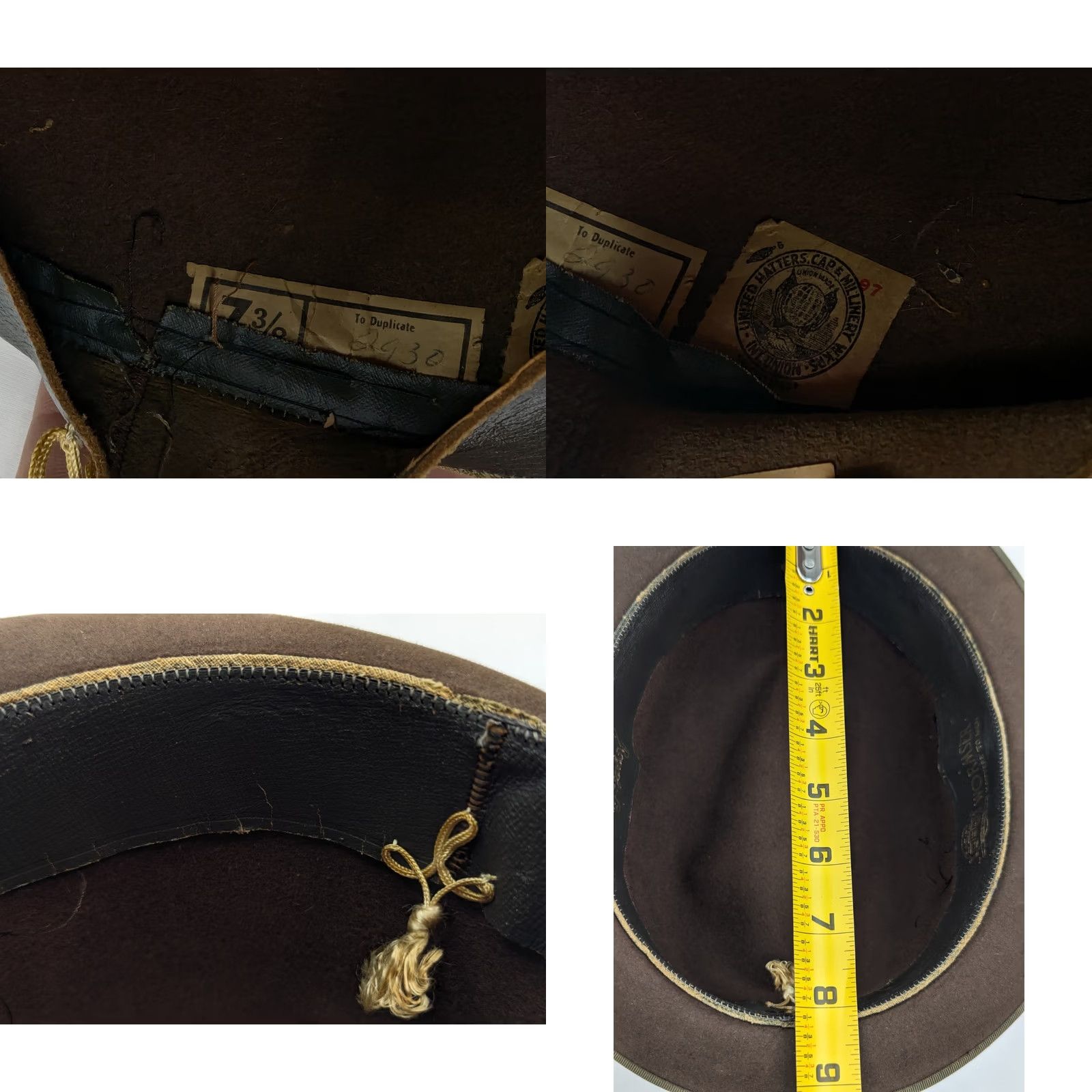 FELT VINTAGE Wormser Royal Luxury Fedora – Brown Felt Hat – Size 7 3/8 – Men – Leather Band – United Hatters Cap & Millinery – Midas Style Size ONE SIZE - 10 Thumbnail