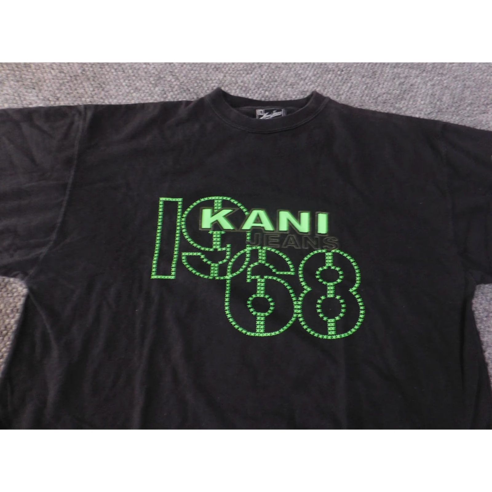 Vintage Kani Jeans Shirt Mens XL Black 1968 Graphic Short Sleeve Crew Neck Hip Hop Tee Tee Shirts Mens Black Graphic Print 1968 Hip Hop StreetwearKani Jeans Size US XL / EU 56 / 4 - 3 Thumbnail
