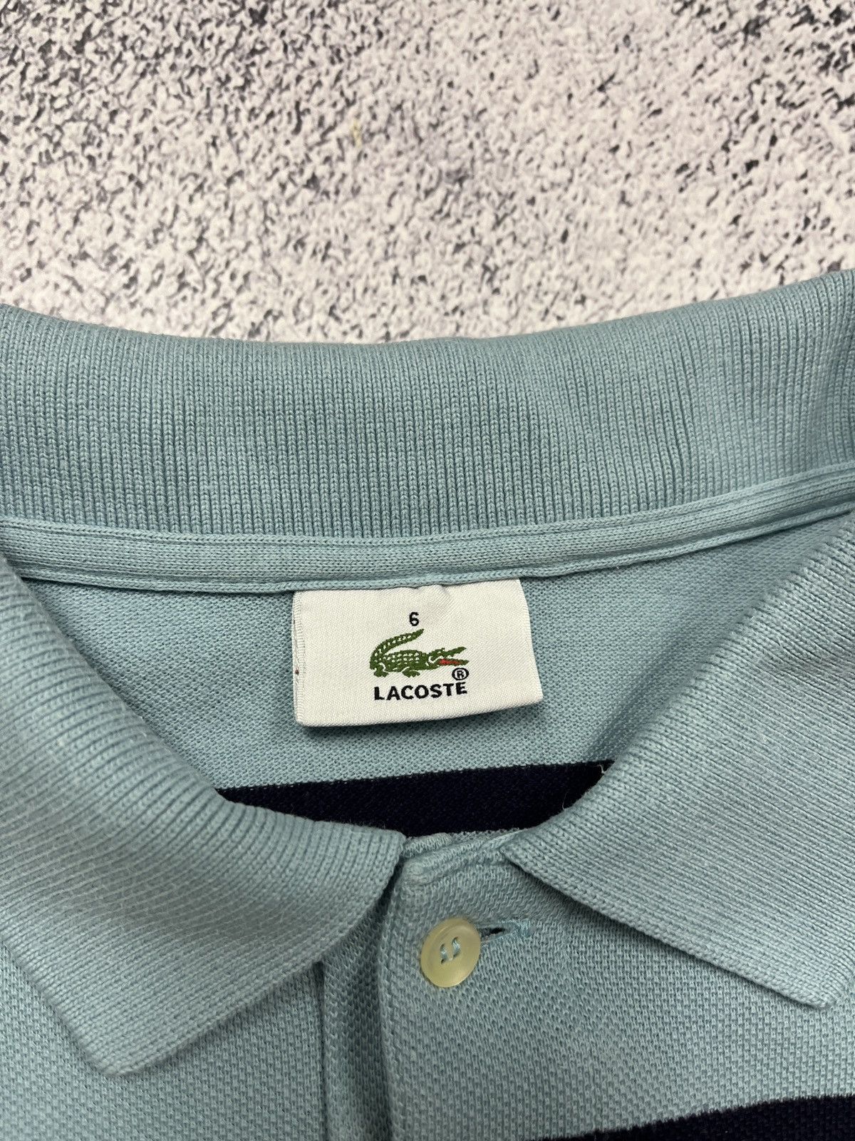 Lacoste × Vintage Vintage Lacoste Blue Rugby Long Sleeve Striped 90s Mini Logo Size US L / EU 52-54 / 3 - 9 Thumbnail