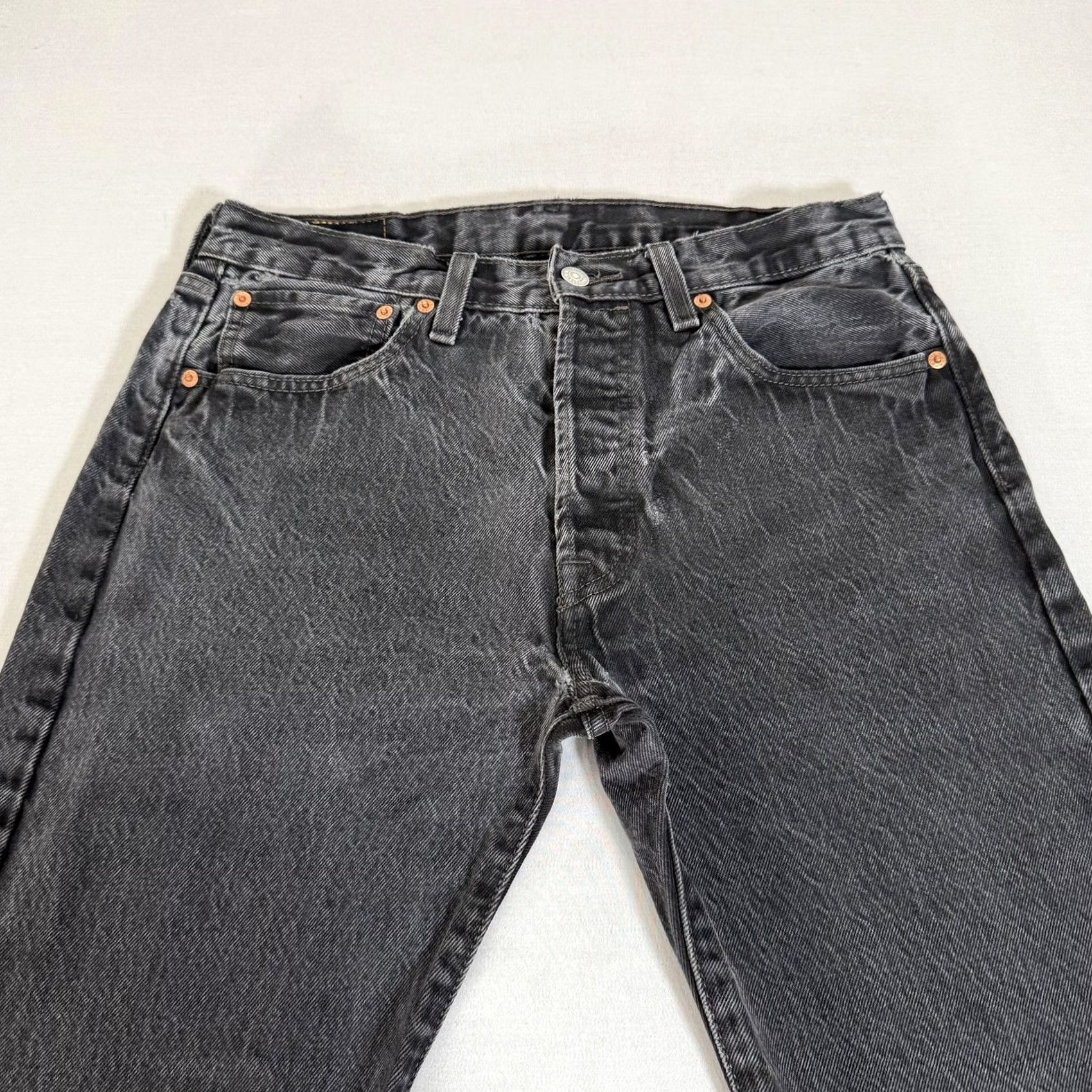 Levi's Levi's Jeans Mens 32x30 Black 501 Straight Fit Distressed Denim Pants Y2K Size US 32 / EU 48 - 2 Thumbnail