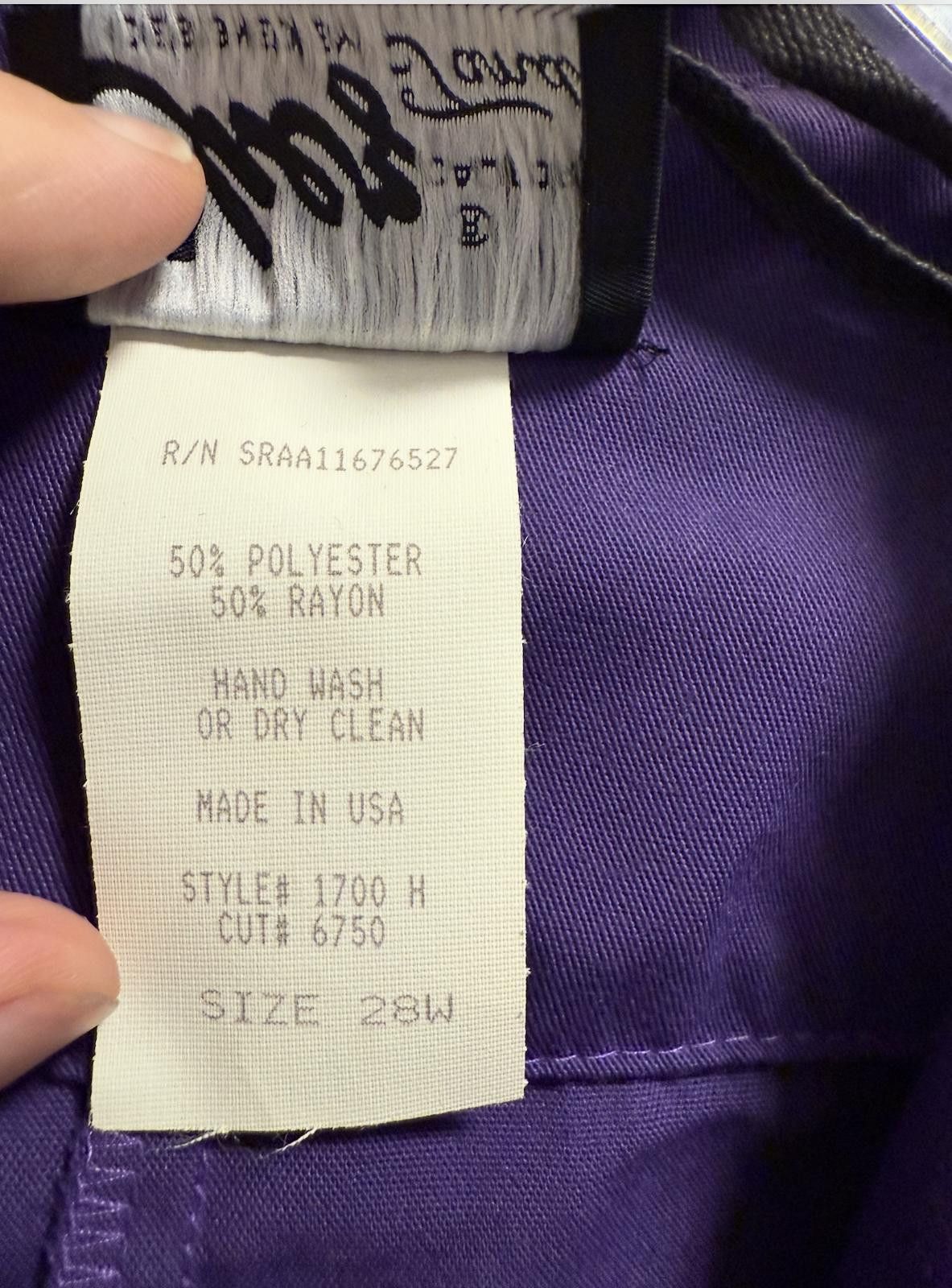 Designer Vintage Chez California by Tandy Purple Star Dress Size 42" / US 20 - 3 Thumbnail