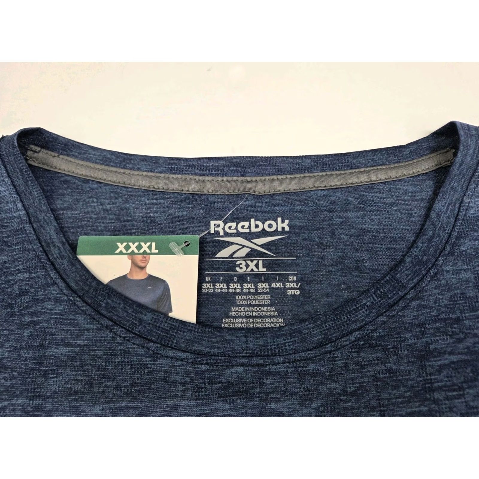 Reebok Reebok Speedwick Blue T-Shirt Short Sleeve 3XL Mens Crew Neck Logo Mus Machin Washable Shirt Sports Activewear Size US XXL / EU 58 / 5 - 2 Thumbnail