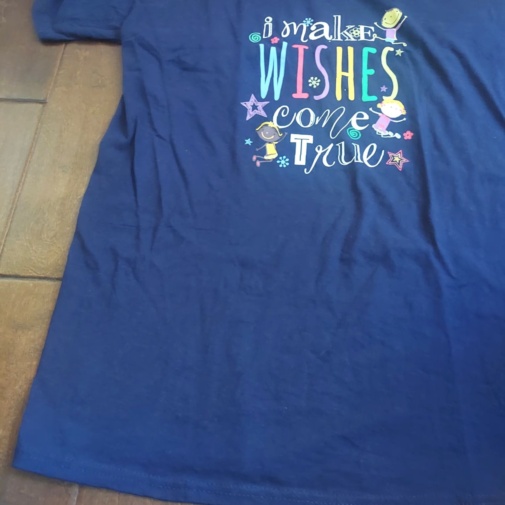 Vintage Unbranded Men’s Blue Short Sleeve I Make Wishes Come True Graphic Print T-shirt L Size US L / EU 52-54 / 3 - 3 Thumbnail
