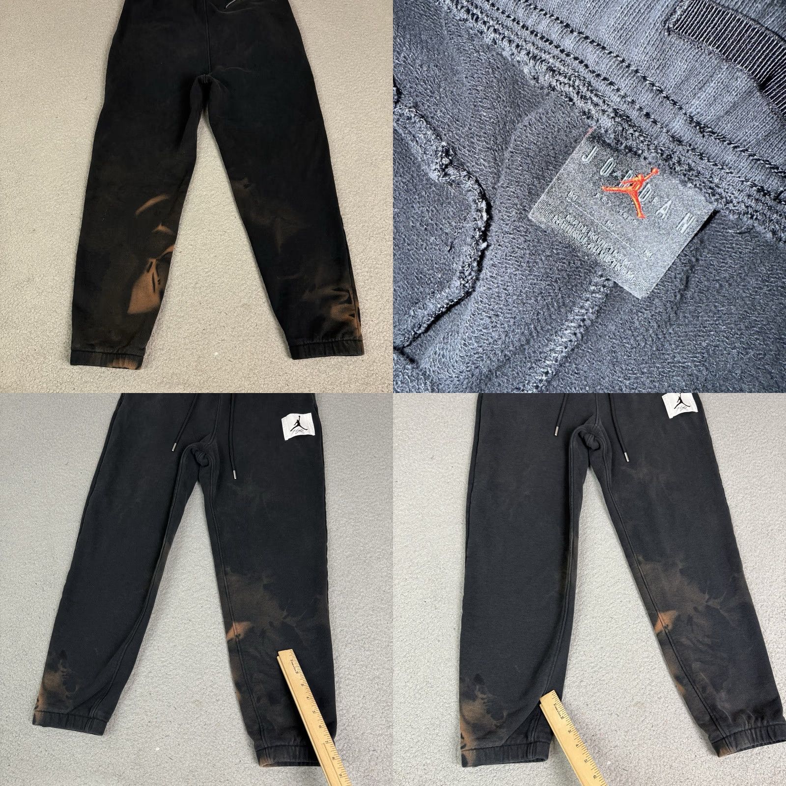Jordan Brand VINTAGE Nike Jordan Flight Pants Men M Black Jogger Distressed Sun Faded Jumpman Pockets Elastic Waist 26-28 Inseam Size US 28 / EU 44 - 8 Thumbnail