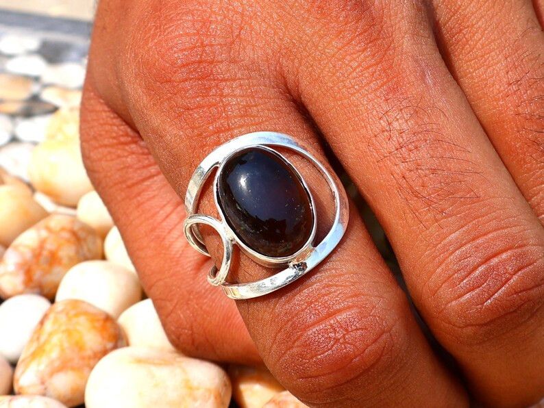 Handmade Smoky Quartz Ring, Handmade 925 Silver Ring, Brown Gemstone Size ONE SIZE - 7 Thumbnail