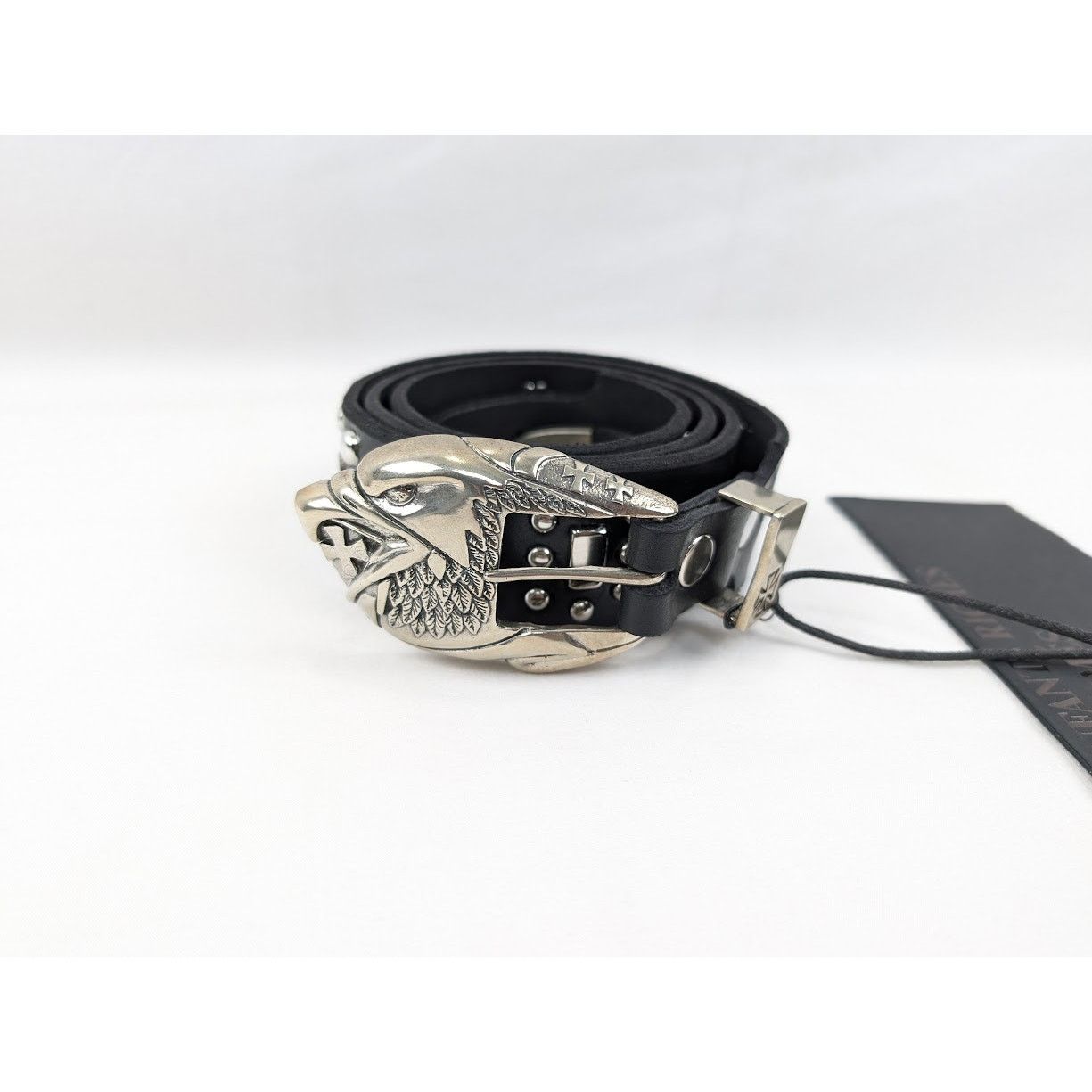 o1rshd1 Size:110 / Eagle Petit Iron Cross Stud Belt in Black