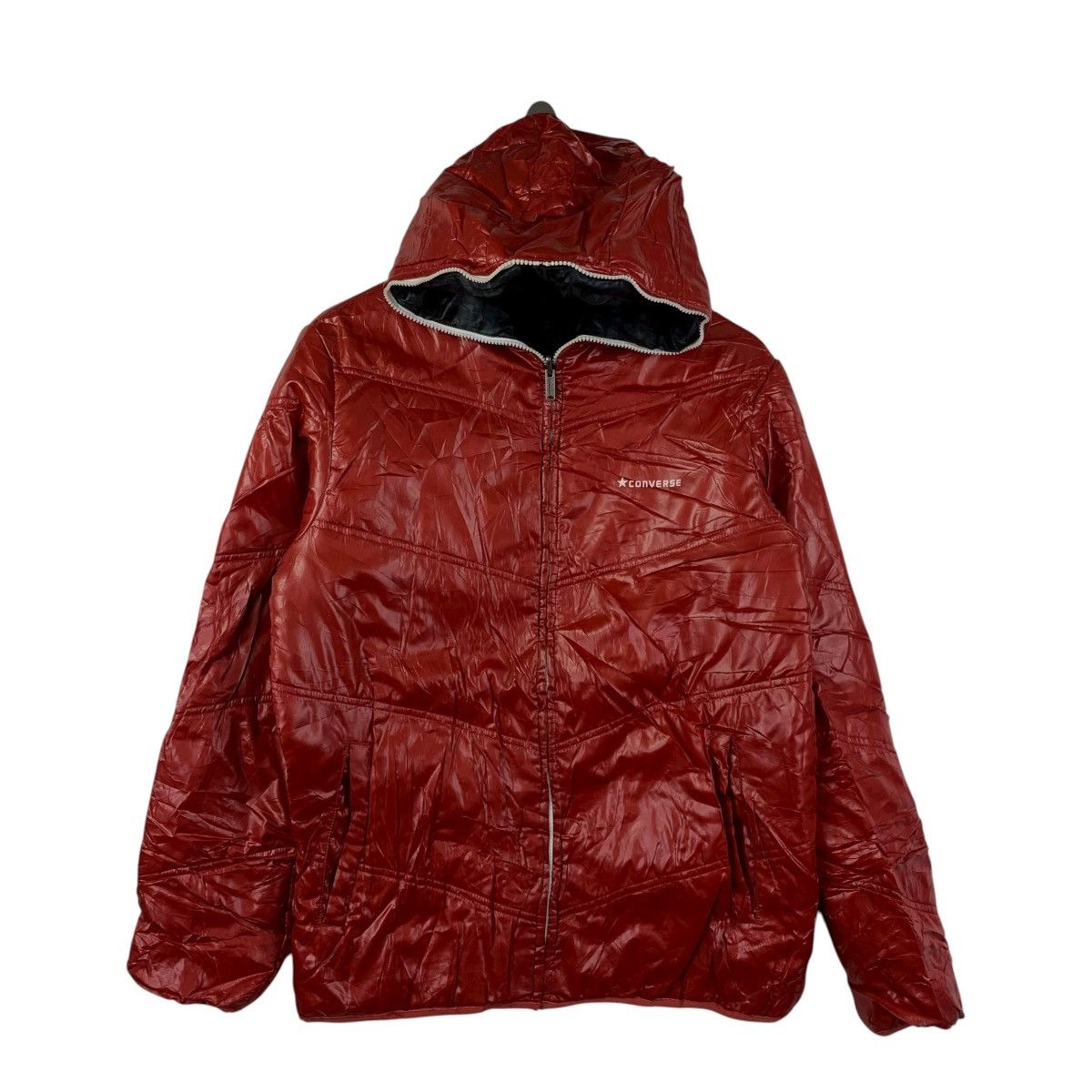 Converse Vintage Converse Reversible Puffer Jacket Red / Green Plain Size US XL / EU 56 / 4 - 1 Thumbnail
