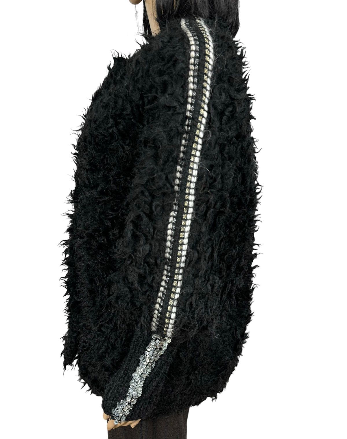 Designer Maria Grazia Severi Faux Fur Coat Sequin Decorated size 42 Size M / US 6-8 / IT 42-44 - 11 Thumbnail