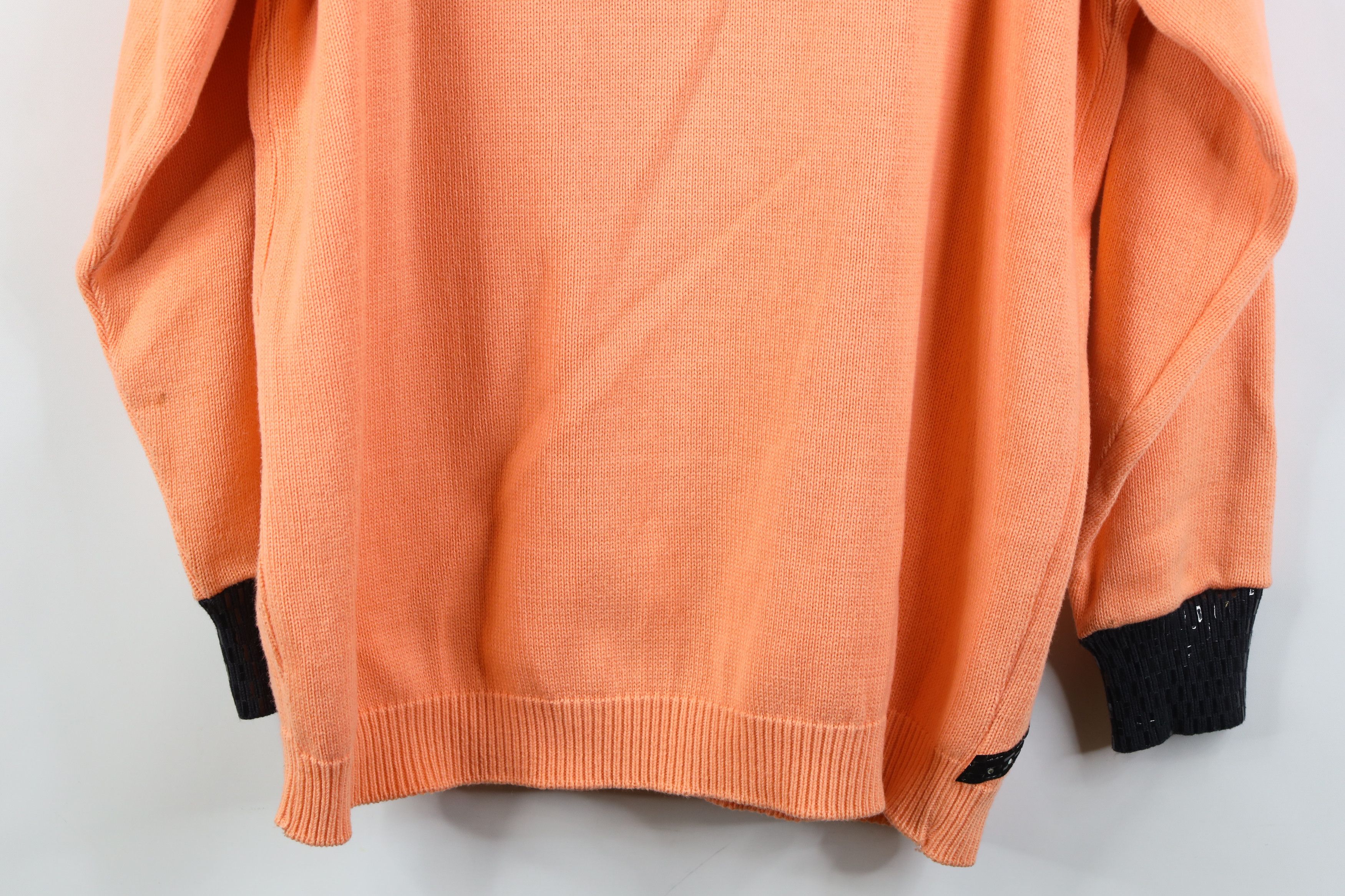 Vintage Vintage 90s Streetwear Rhinestone 1/4 Zip Knit Sweater Size L / US 10 / IT 46 - 18 Thumbnail