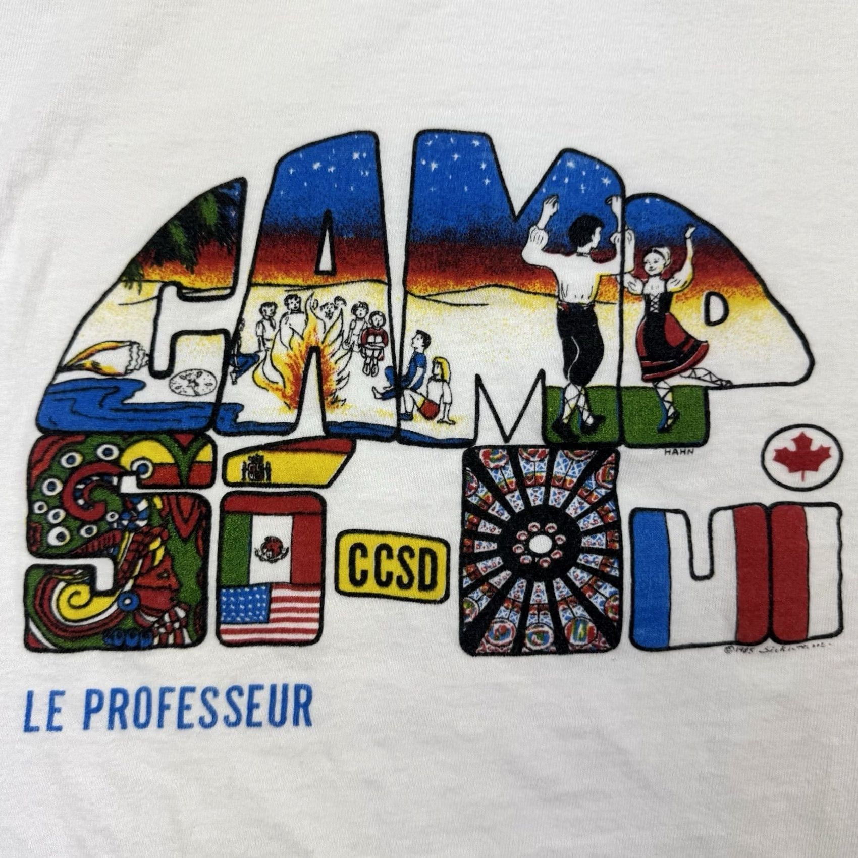 Vintage VINTAGE French Camp T Shirt Adult Medium 80s Outdoor Le Professeur Size US M / EU 48-50 / 2 - 3 Thumbnail