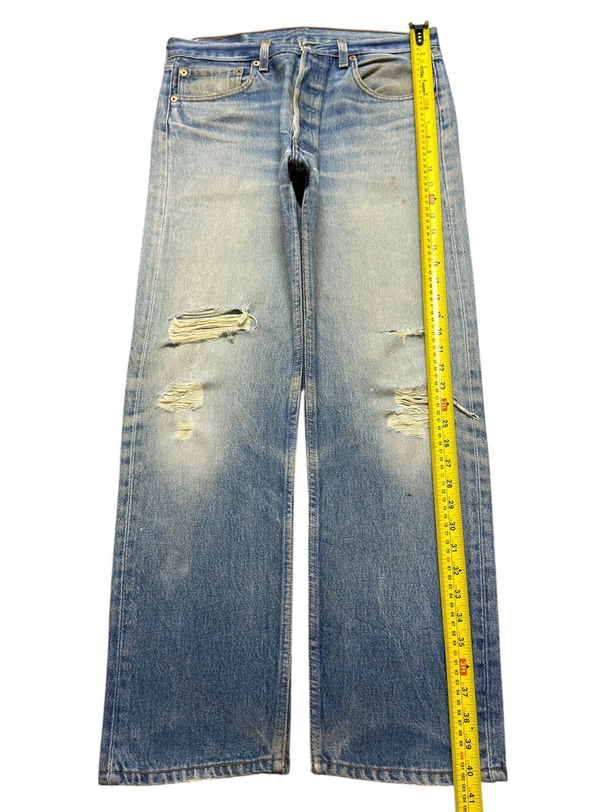 Levi's Vintage 90s Usa Levis 501xx Blue Faded Wash Distressed Jeans Size US 32 / EU 48 - 12 Thumbnail