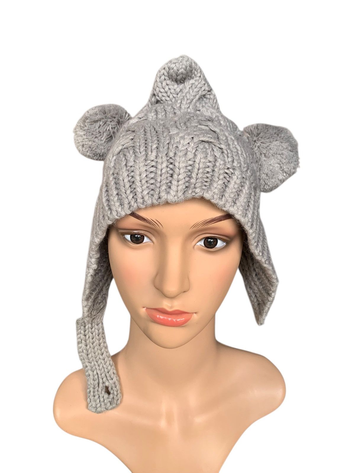 Japanese Brand × Kapital × Vintage Women Hat Cat Ear Crochet Braided Knitt By Hand made Size ONE SIZE - 10 Thumbnail