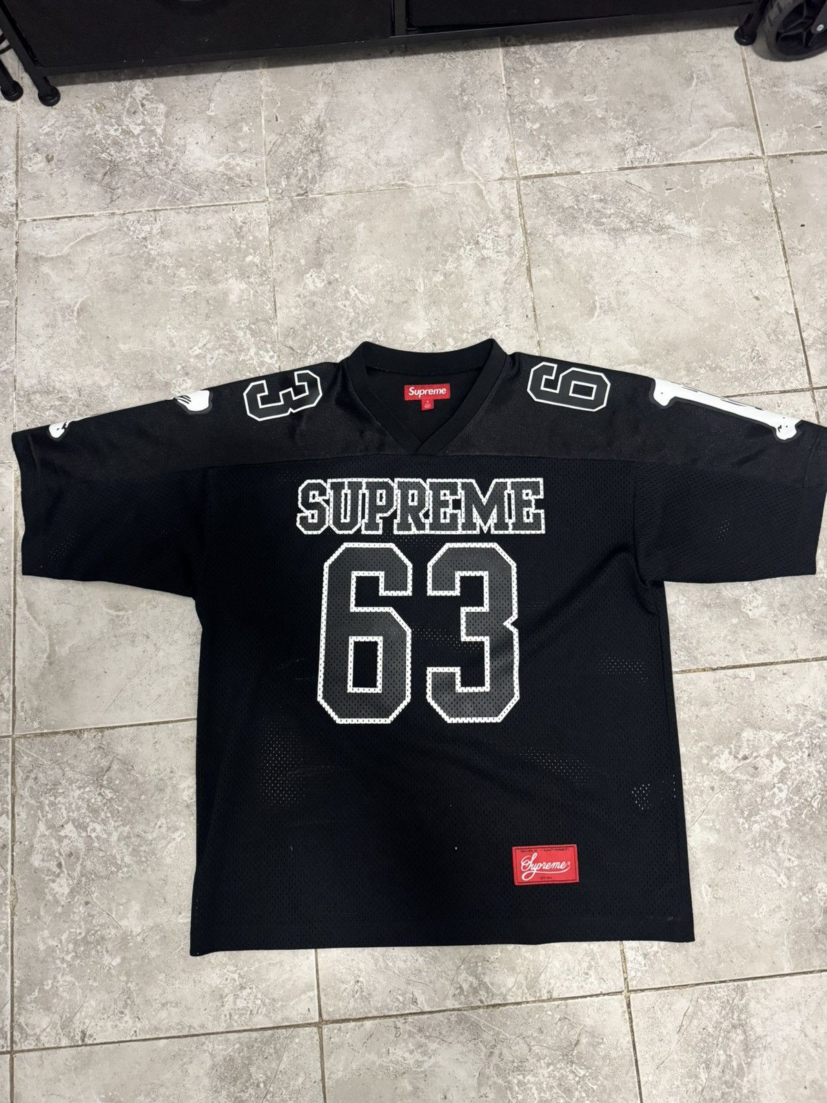 Supreme Supreme Bones Football Jersey Black | Grailed