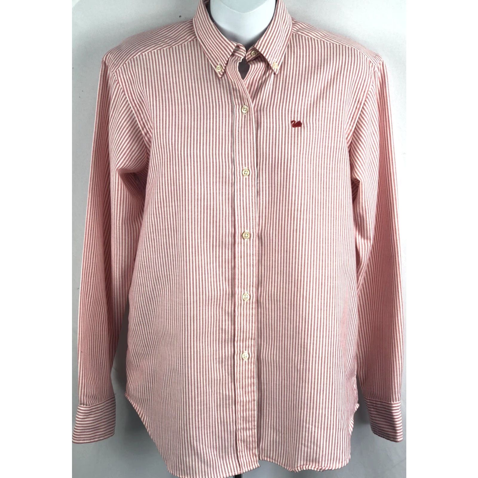 Gloria Vanderbilt VINTAGE Gloria Vanderbelt Button-Up Oxford Shirt Top 14 Red Stripe Long Sleeve Academia 80S Womens Size XL / US 12-14 / IT 48-50 - 5 Thumbnail