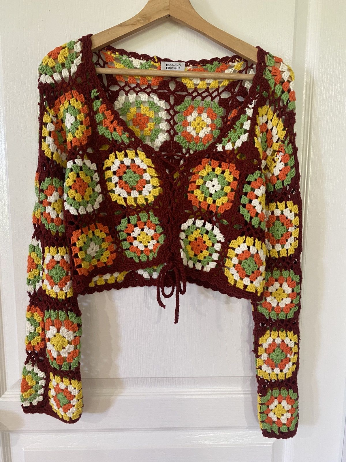 Other Crochet Vintage Long Sleeve Crop Top Size S / US 4 / IT 40 - 1 Thumbnail