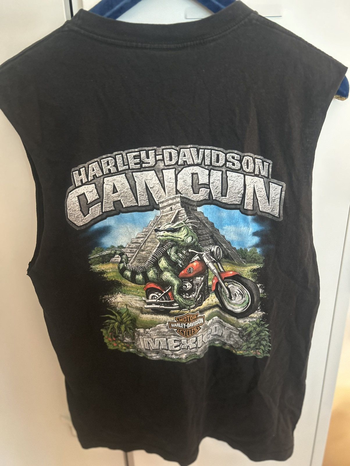 Harley Davidson Vintage Harley Davidson Cancun Mexico Cut Off Tee Size US M / EU 48-50 / 2 - 4 Thumbnail
