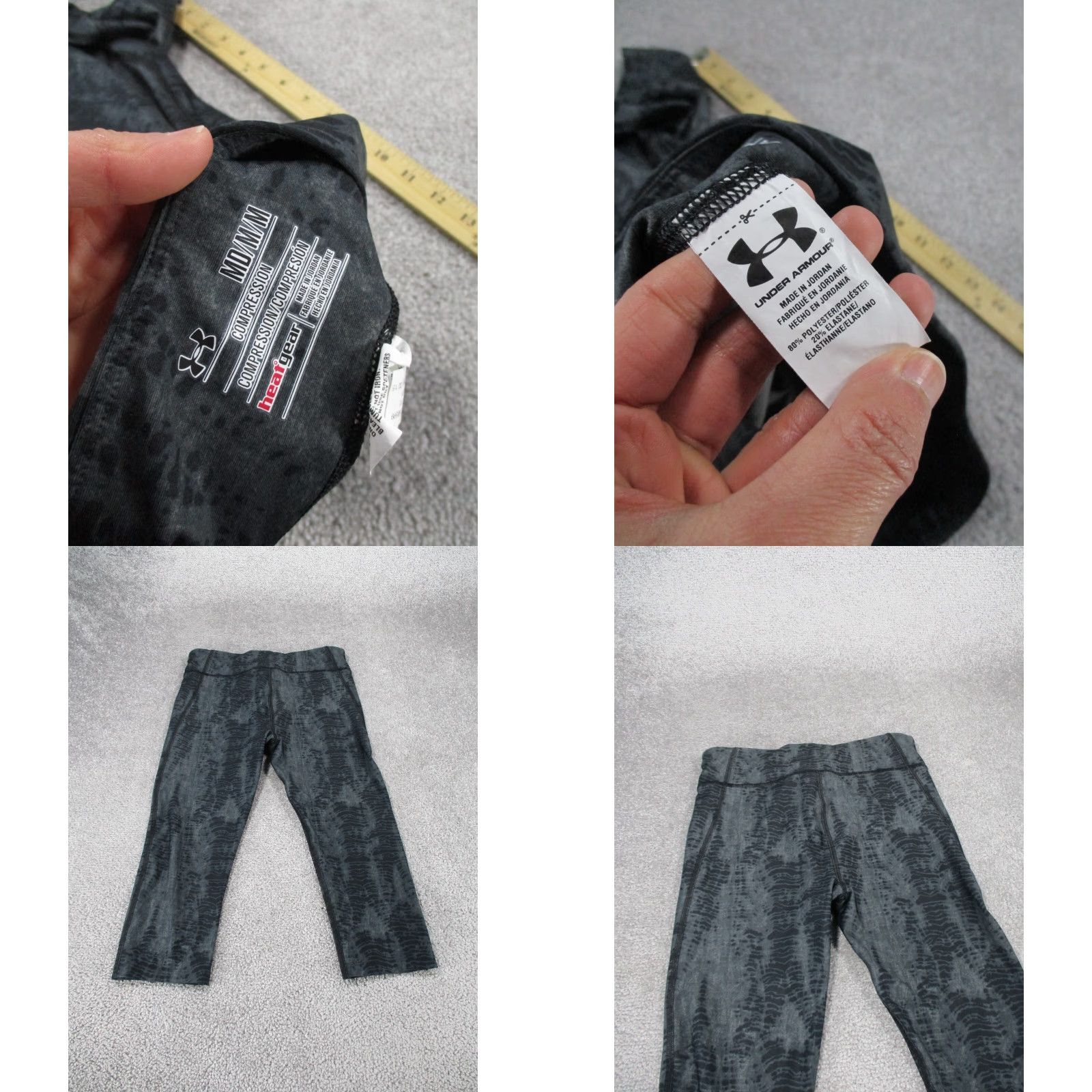 Under Armour Under Armour Leggings Women Cropped M Gray Compression HeatGear Athletic Activewear Running Yoga 90s? (Note: Remove questionable) Size 32" / US 10 / IT 46 - 8 Thumbnail