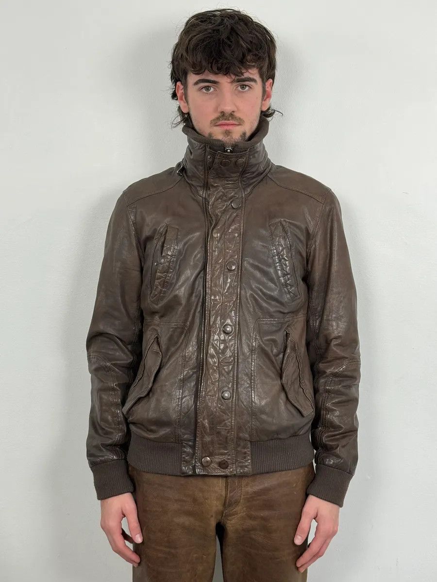 Dolce & Gabbana 2000s Dolce & Gabbana Brown Premium Biker Leather Jacket Size US S / EU 44-46 / 1 - 2 Thumbnail
