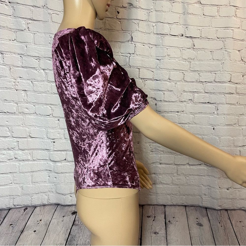 Free People New Free People Don't You Wish Velvet Purple Bodysuit Size Size XS / US 0-2 / IT 36-38 - 6 Thumbnail