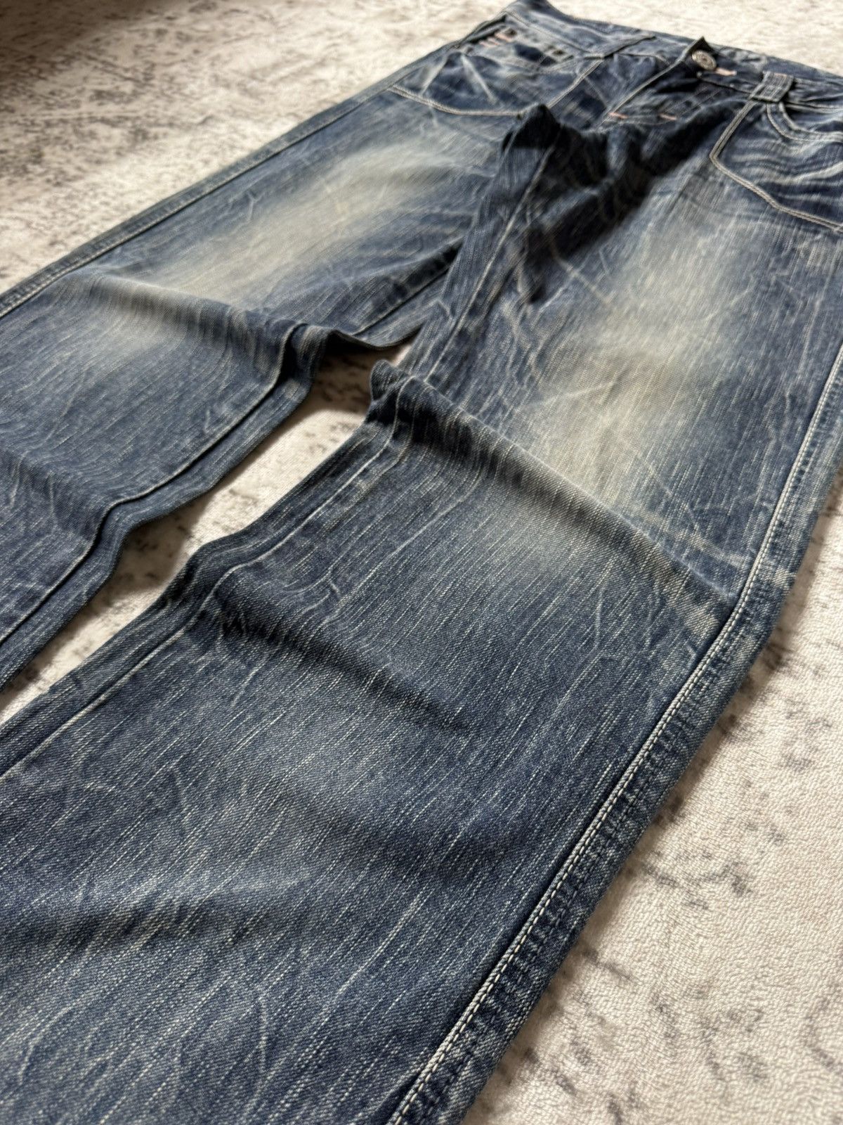 Edwin 2000s Edwin 503 Shadow Wrinkle Wash Flared Jeans Size US 30 / EU 46 - 5 Thumbnail