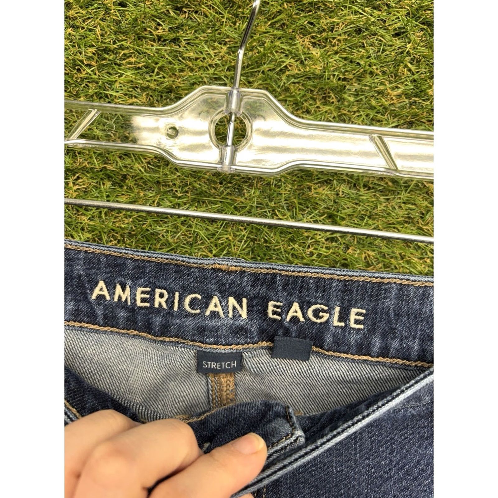 American Eagle Outfitters American Eagle Outfitters Jeans Womens 20 High Rise Wide Leg Dark Wash Denim 90s Bohemian Hipster Preppy Mens Womens Boys Girls Size 42" / US 20 - 6 Thumbnail
