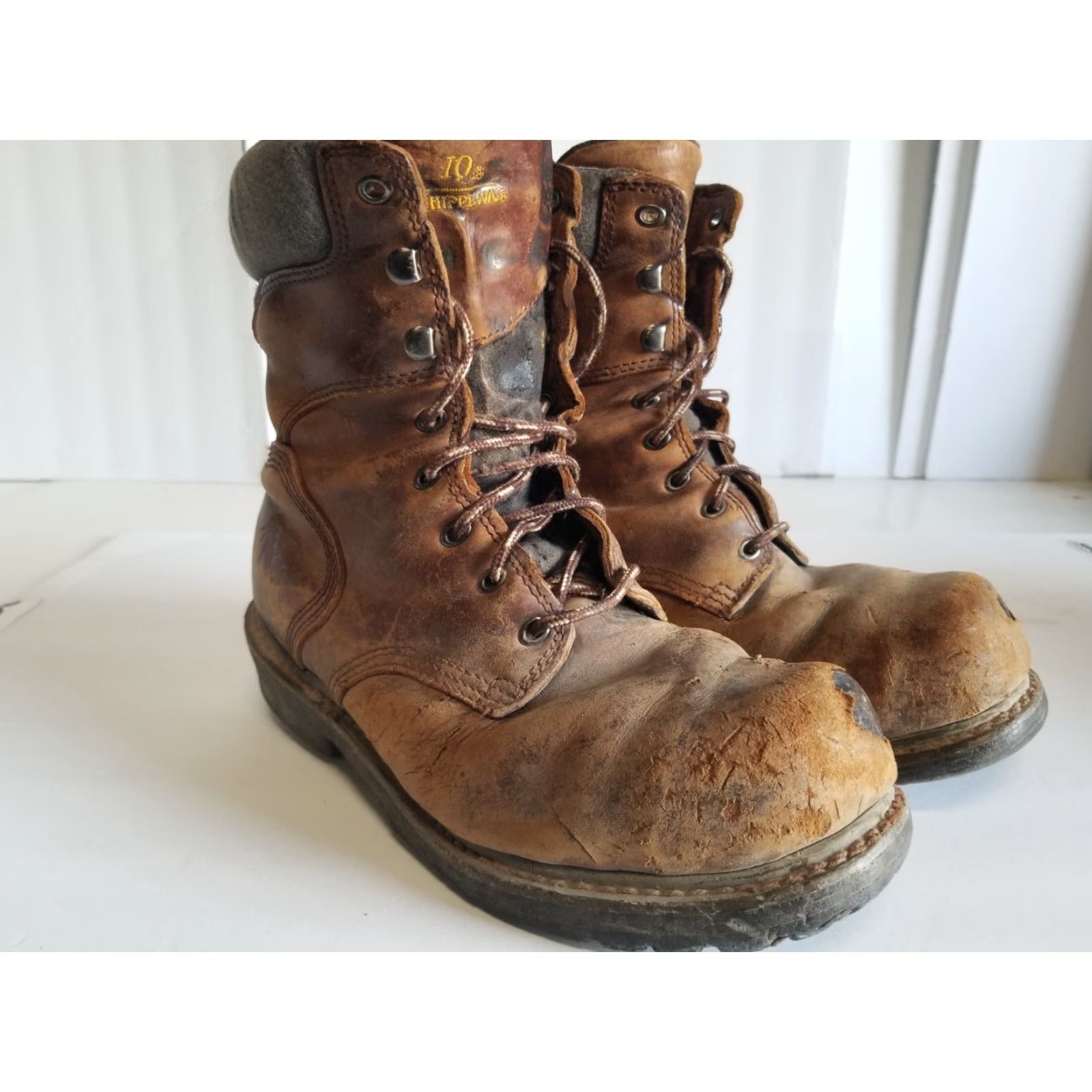 Chippewa Chippewa Logger Boots Men 8.5 Brown Leather Distressed Steel Toe 55026 Size US 9 / EU 42 - 2 Thumbnail