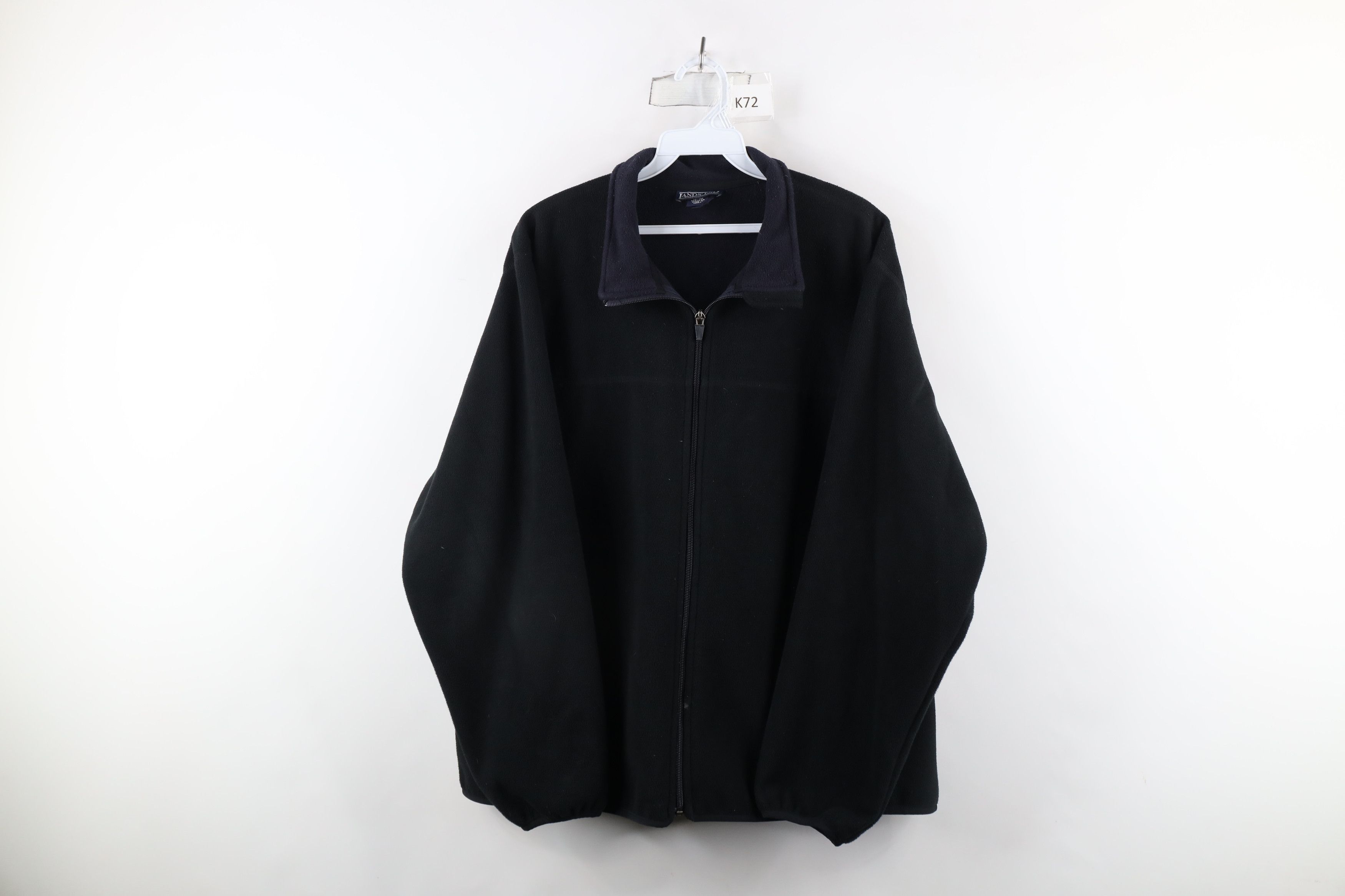 Lands' End × Vintage Vintage 90s Lands End Fleece Full Zip Jacket Black Size XL / US 12-14 / IT 48-50 - 1 Thumbnail
